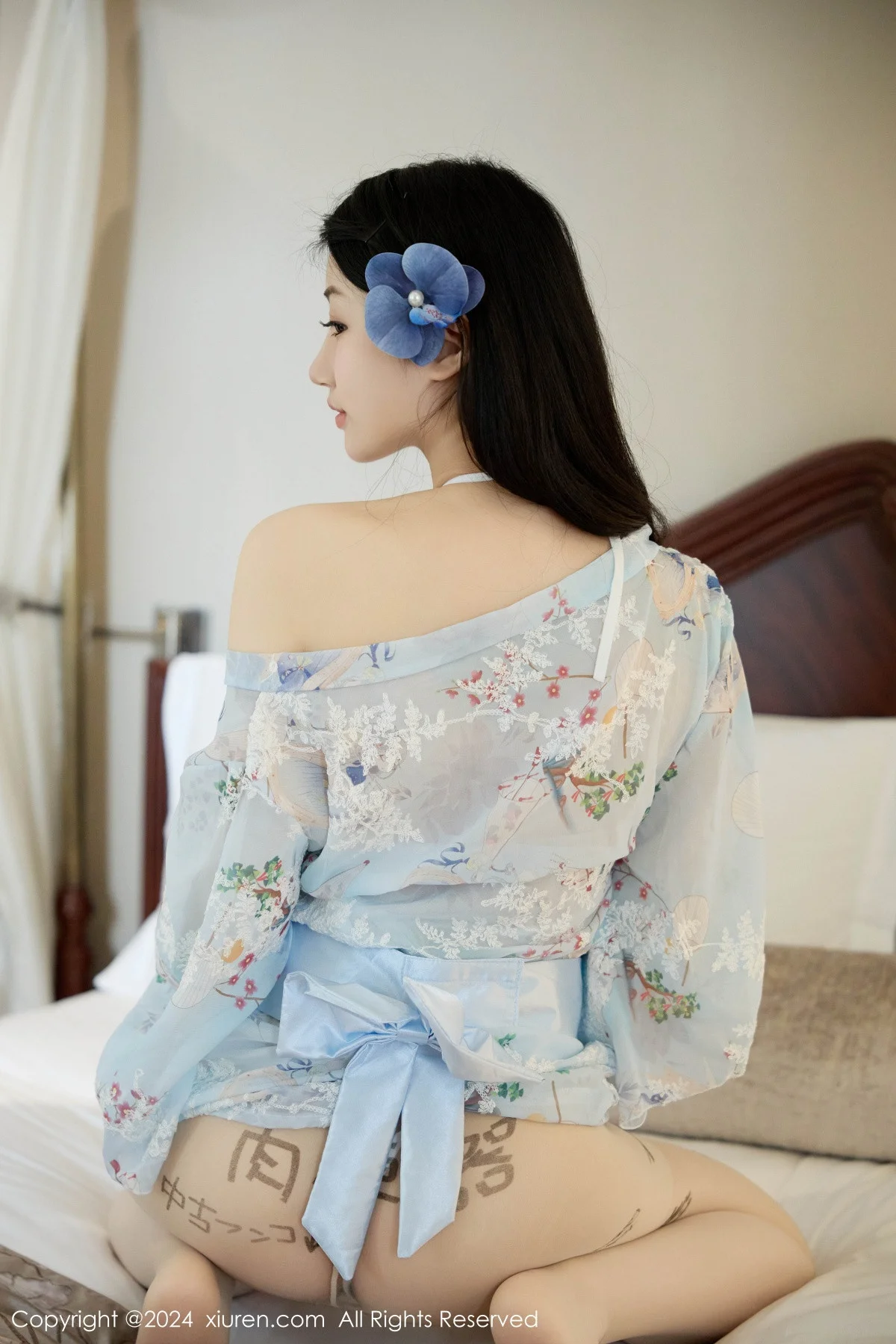 陈小花性感浅蓝色日式和服露花色内衣秀曼妙身姿绝美写真 第 9 张