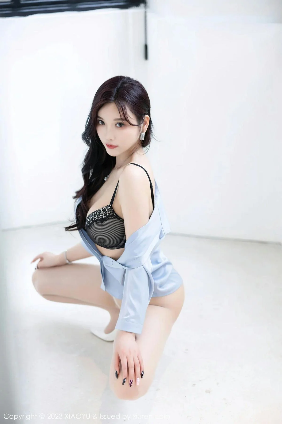 杨晨晨Yome脱OL制服露黑色轻透内衣配超薄肉丝绝美写真 第 132 张