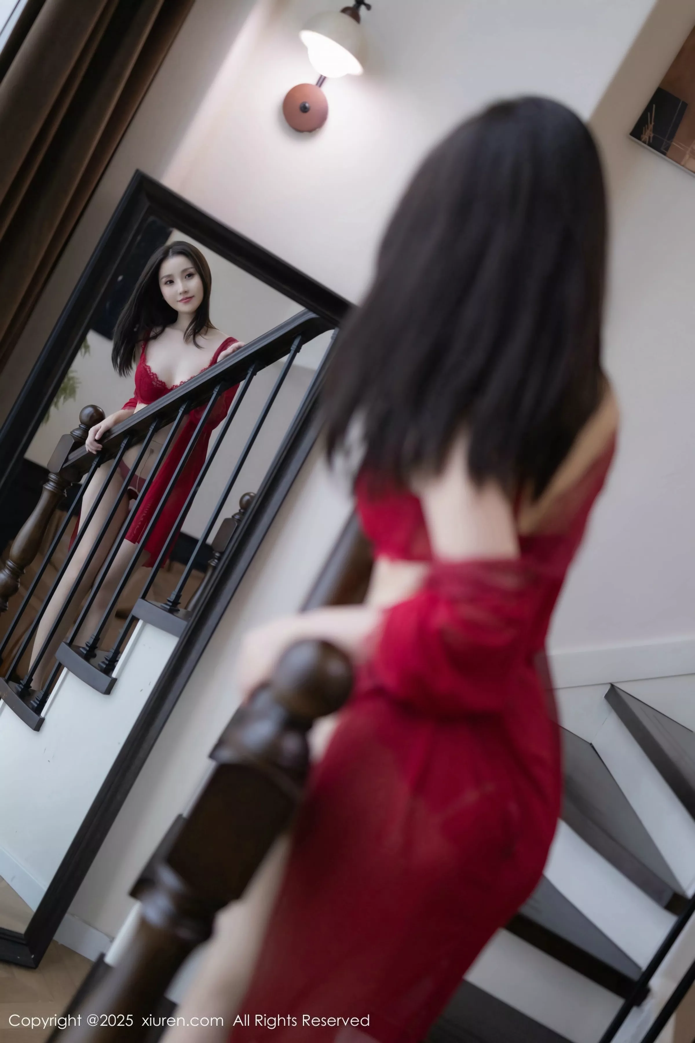 杏子Yada性感红色情趣内衣配开档肉丝秀曼妙身姿绝美写真 第 14 张