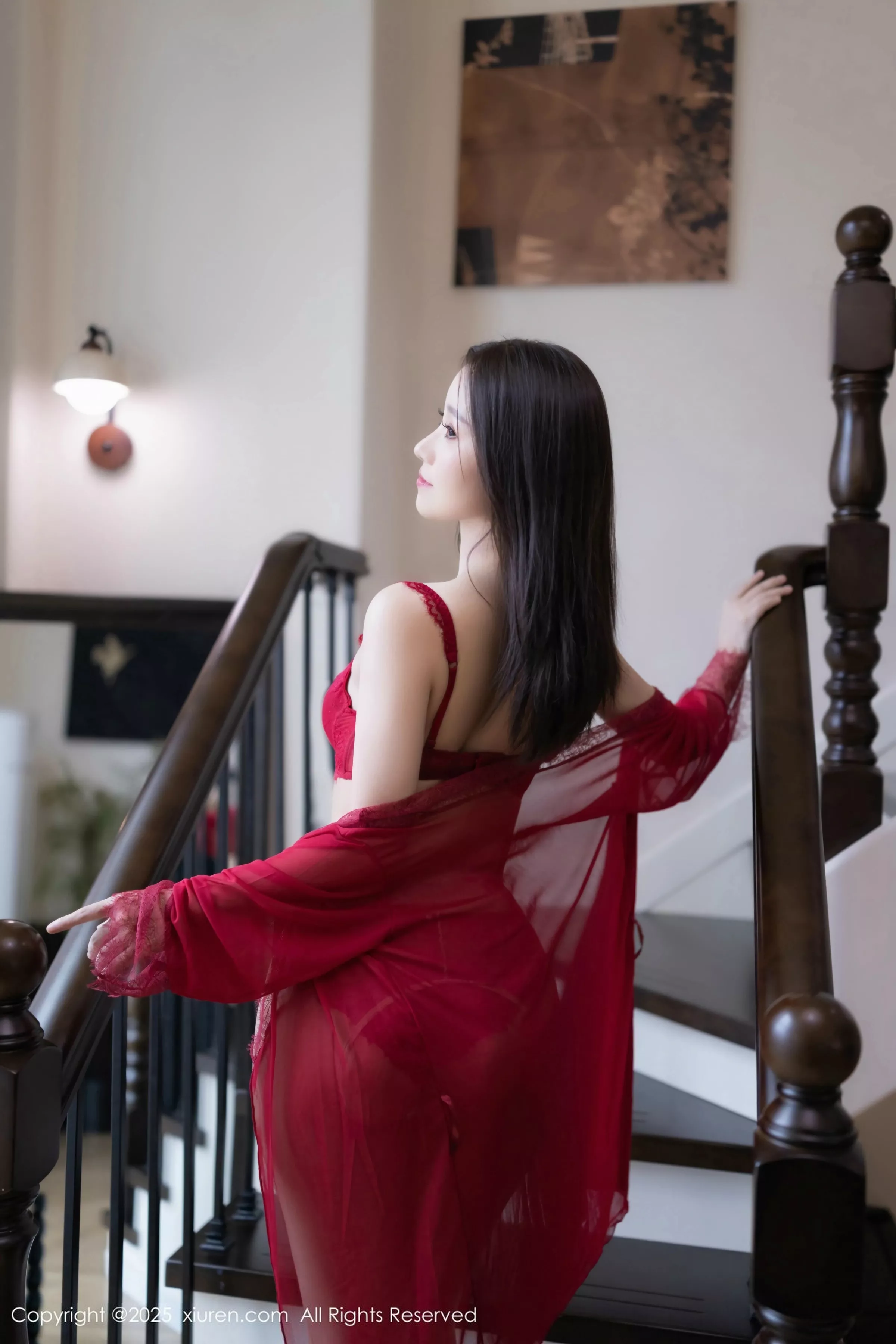 杏子Yada性感红色情趣内衣配开档肉丝秀曼妙身姿绝美写真 第 15 张