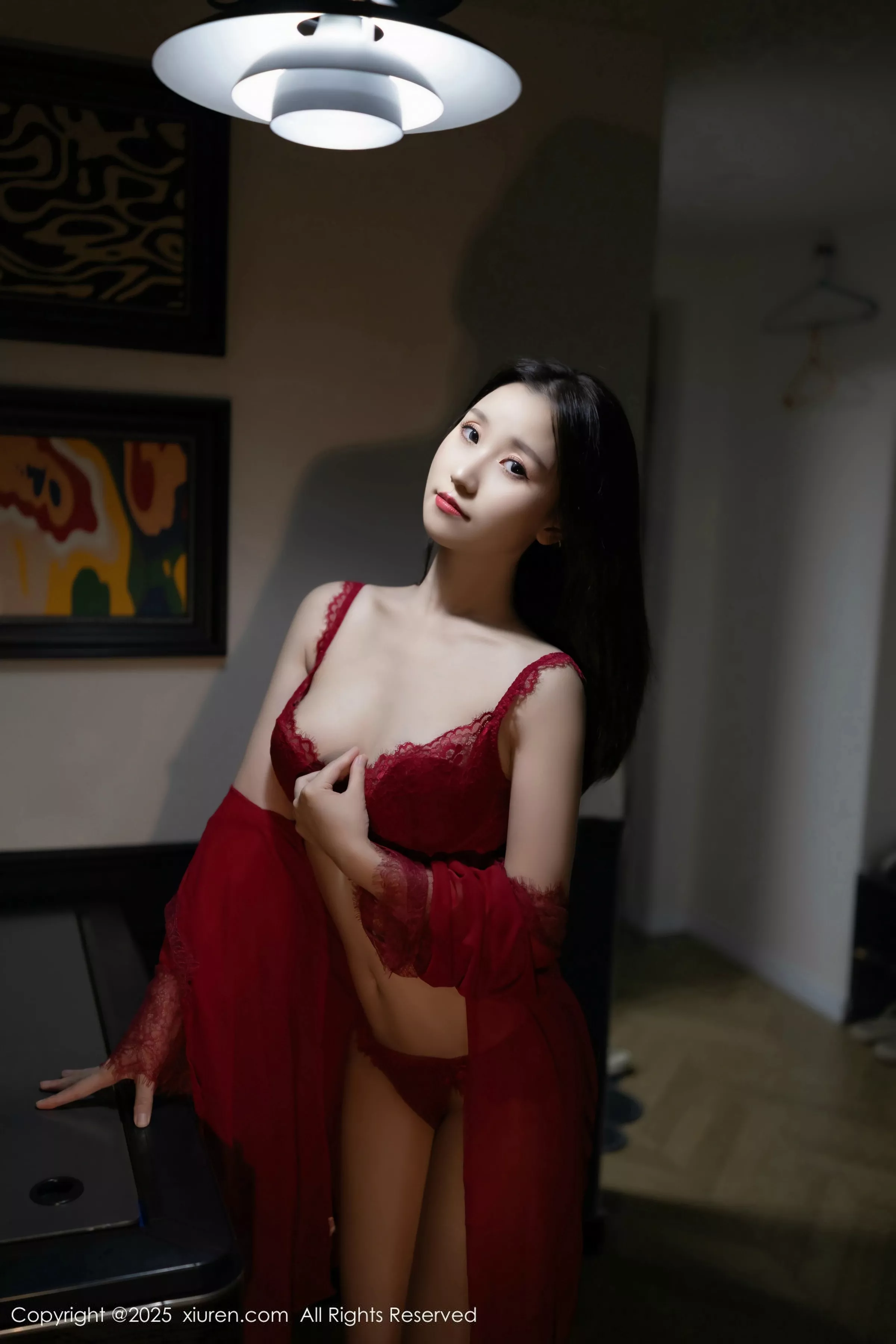 杏子Yada性感红色情趣内衣配开档肉丝秀曼妙身姿绝美写真 第 68 张