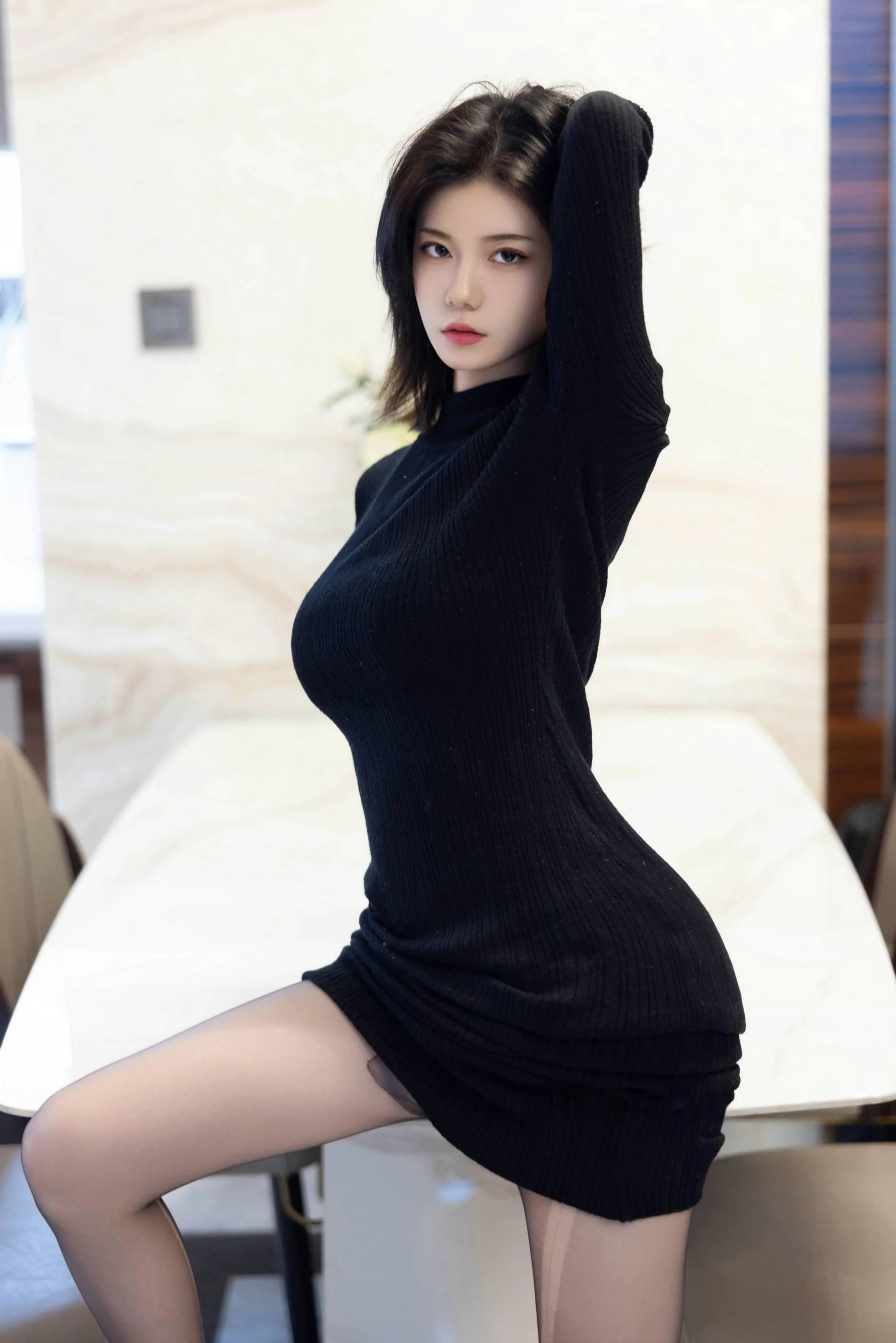 [秀人付费] 赵语嫣baby 诱人私拍福利 黑色 第 7 张