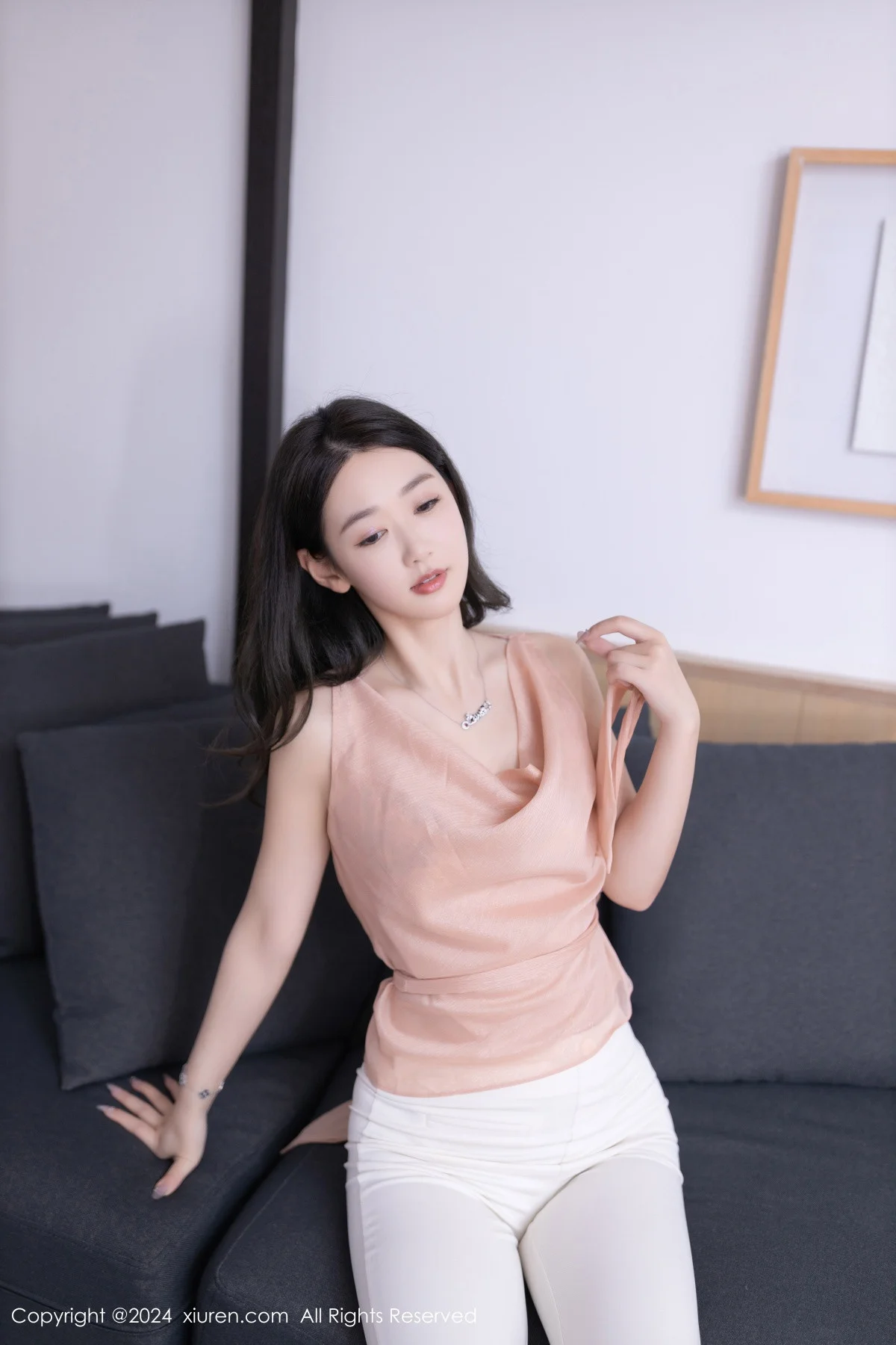 唐安琪性感蓝白色内衣配开档肉丝秀曼妙身姿迷人绝美写真 第 19 张