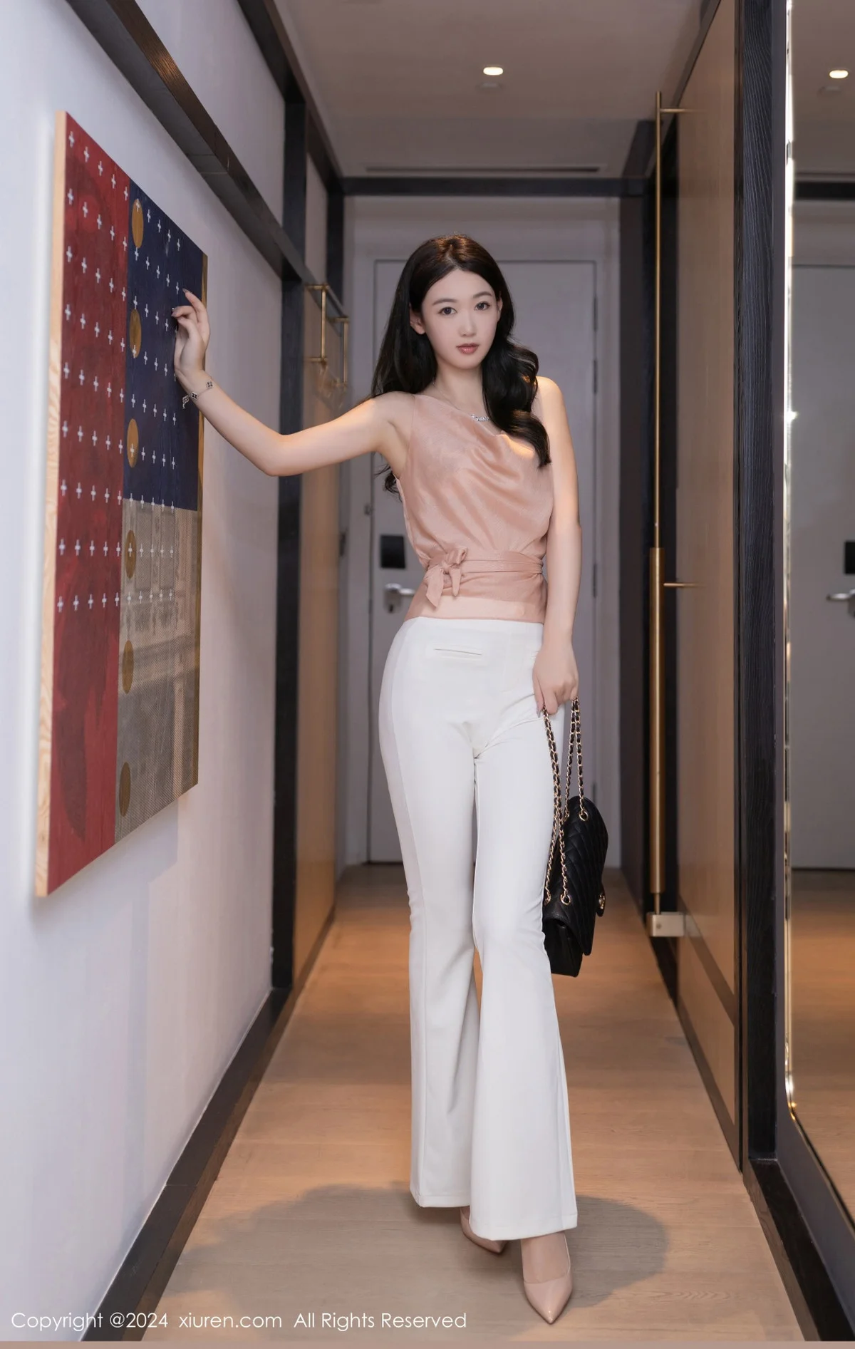 唐安琪性感蓝白色内衣配开档肉丝秀曼妙身姿迷人绝美写真 第 2 张