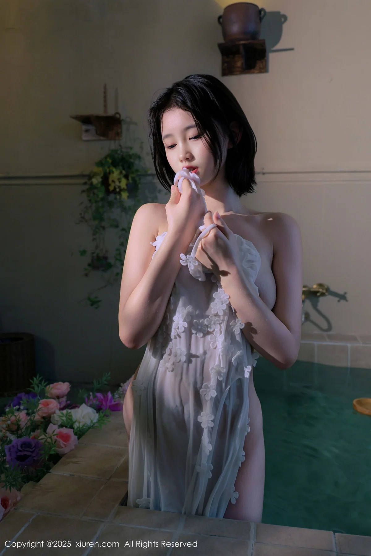 小橘子orange性感白色薄透蕾丝连体短裙秀惹火身材绝美写真 第 149 张