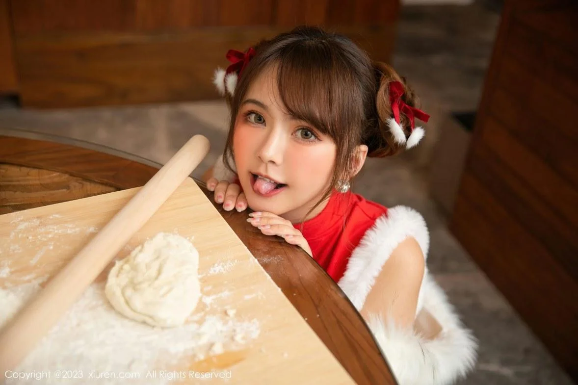 张思允Nice包饺子主题性感喜庆红色服饰秀完美身材绝美写真 第 6 张
