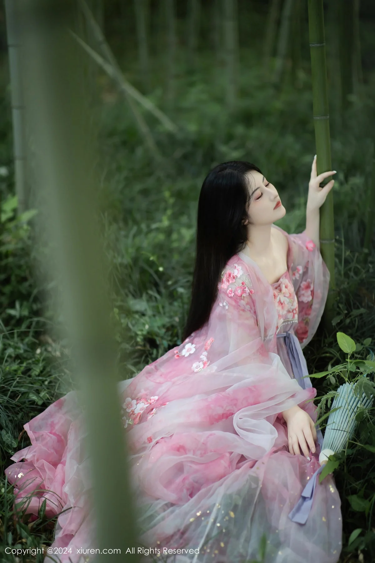 诗诗kiki户外性感粉色古风薄纱服饰秀丰腴身姿惹火绝美写真 第 12 张
