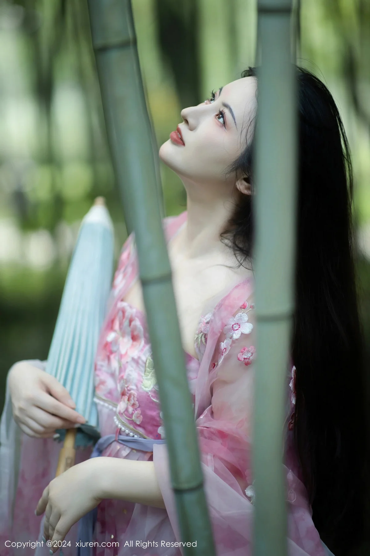 诗诗kiki户外性感粉色古风薄纱服饰秀丰腴身姿惹火绝美写真 第 2 张