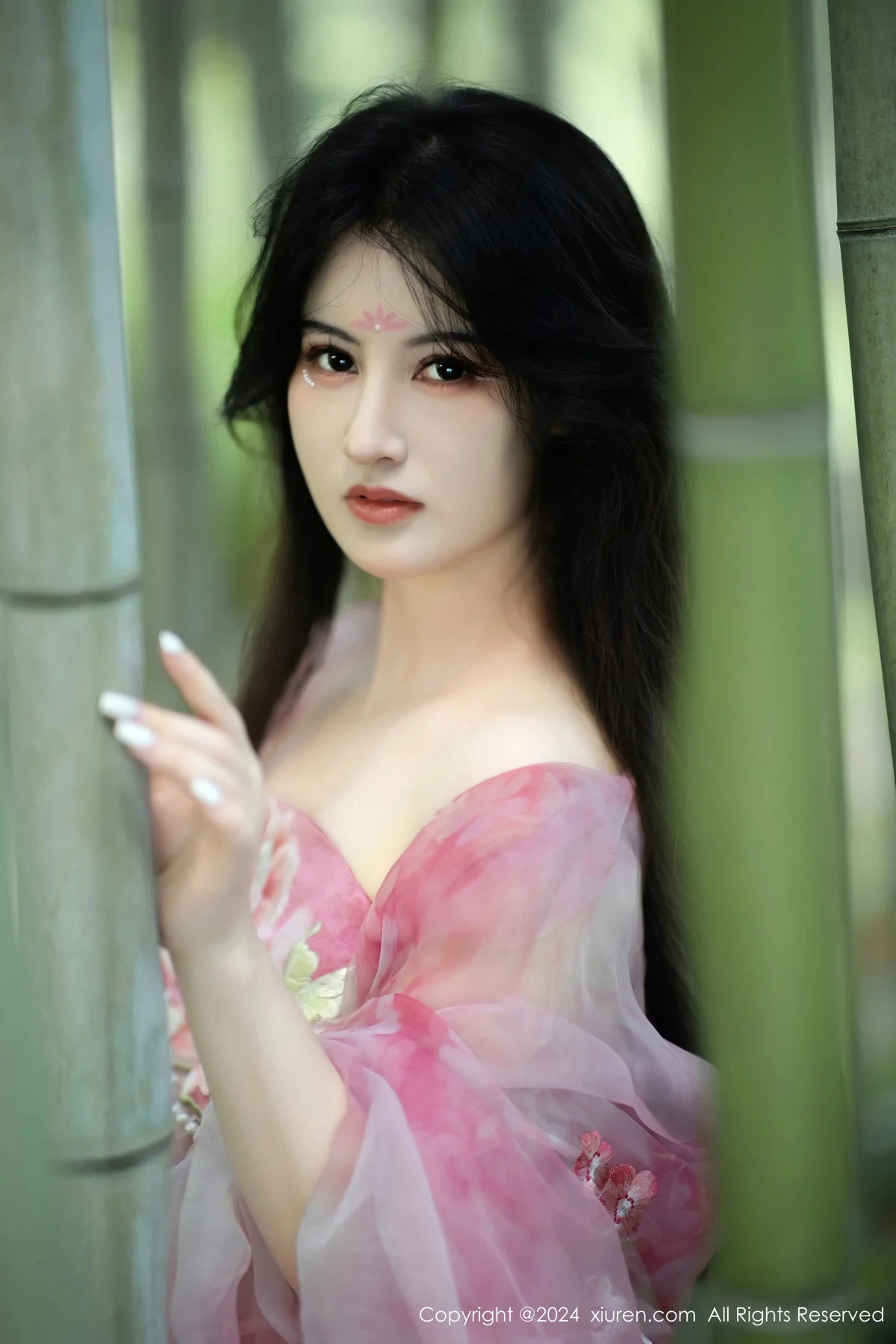 诗诗kiki户外性感粉色古风薄纱服饰秀丰腴身姿惹火绝美写真 第 25 张
