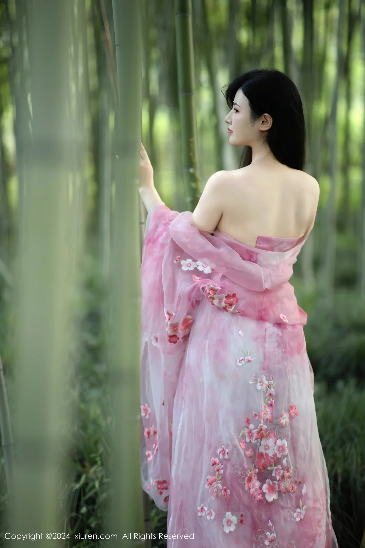 诗诗kiki户外性感粉色古风薄纱服饰秀丰腴身姿惹火绝美写真 第 28 张