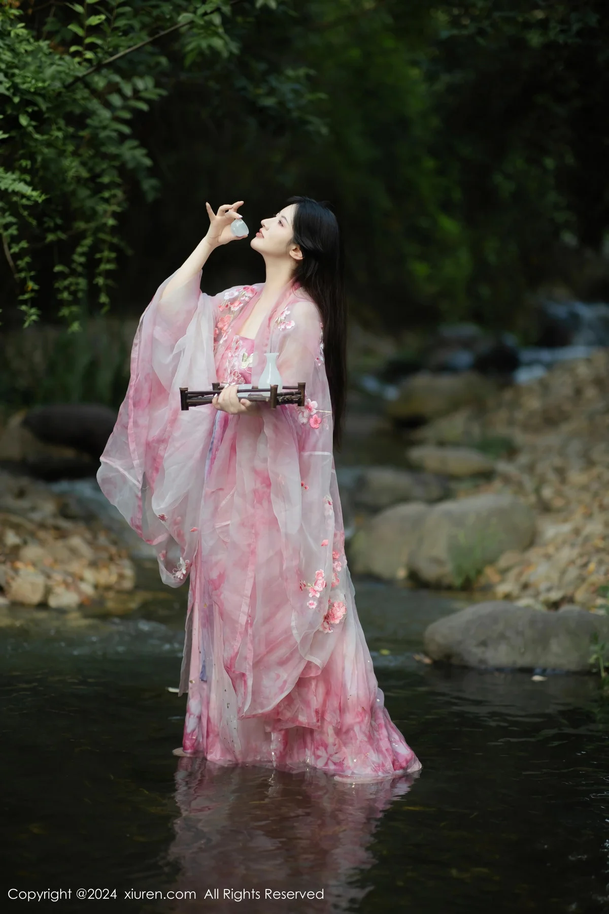 诗诗kiki户外性感粉色古风薄纱服饰秀丰腴身姿惹火绝美写真 第 38 张