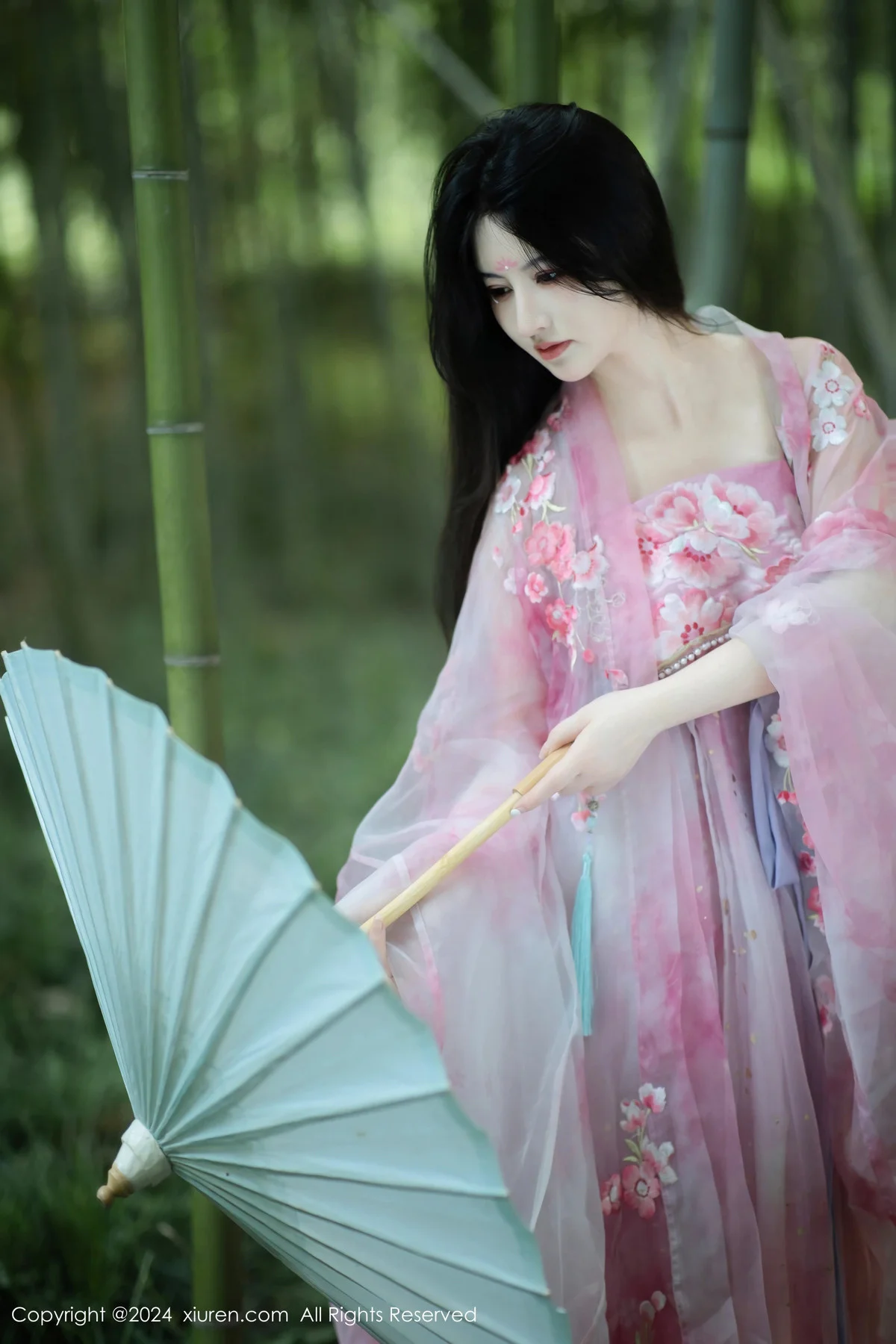 诗诗kiki户外性感粉色古风薄纱服饰秀丰腴身姿惹火绝美写真 第 9 张