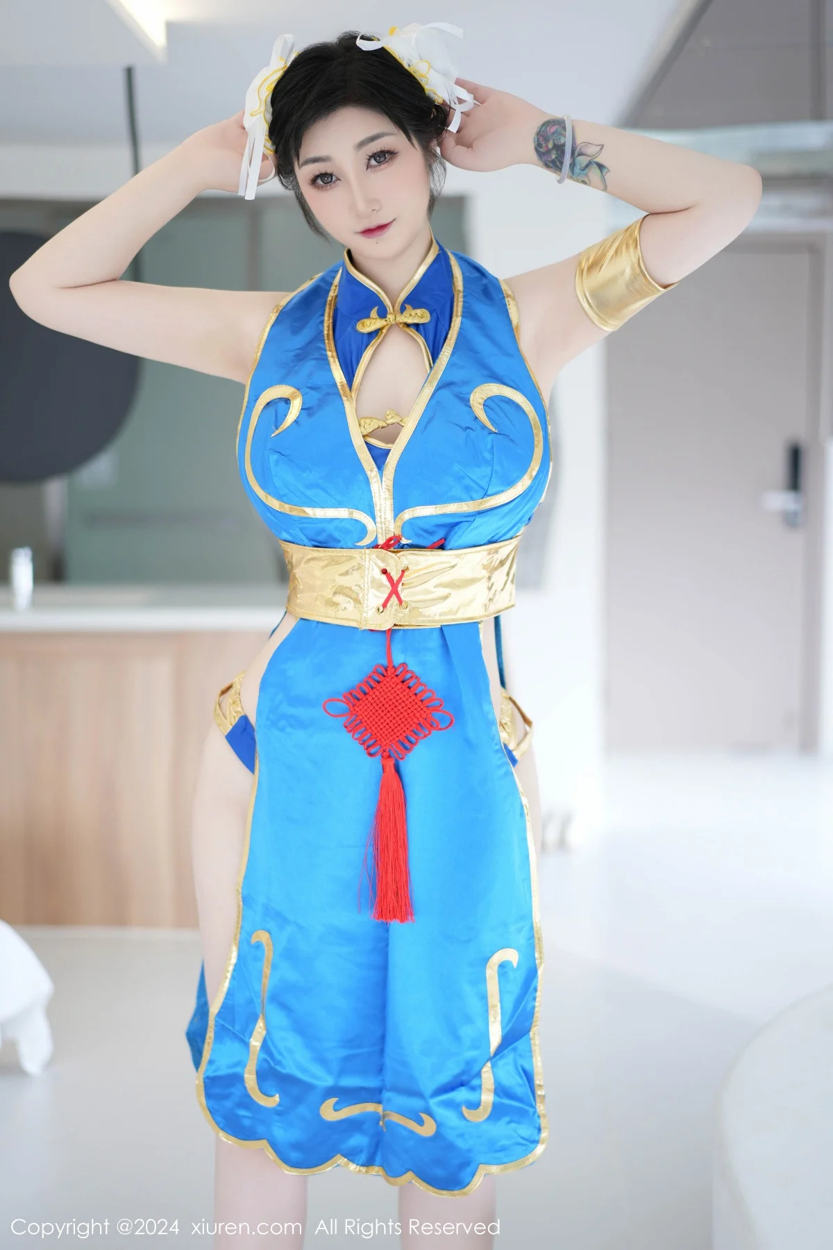 妲己_Toxic性感蓝色造型服饰露蓝色内衣秀丰满身材绝美写真 第 14 张