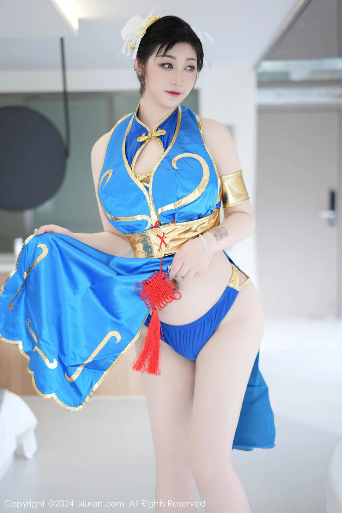 妲己_Toxic性感蓝色造型服饰露蓝色内衣秀丰满身材绝美写真 第 15 张