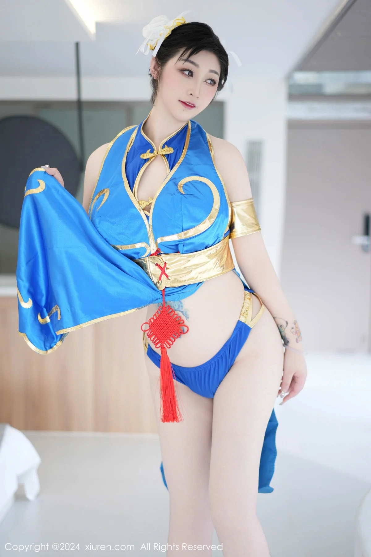 妲己_Toxic性感蓝色造型服饰露蓝色内衣秀丰满身材绝美写真 第 17 张