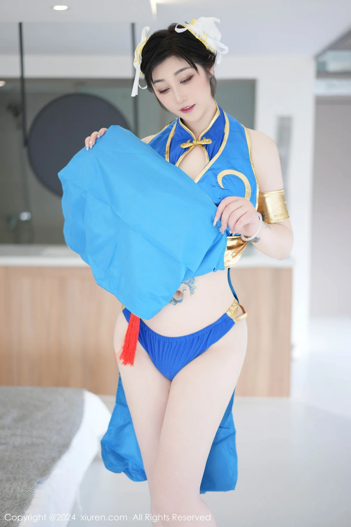 妲己_Toxic性感蓝色造型服饰露蓝色内衣秀丰满身材绝美写真 第 6 张