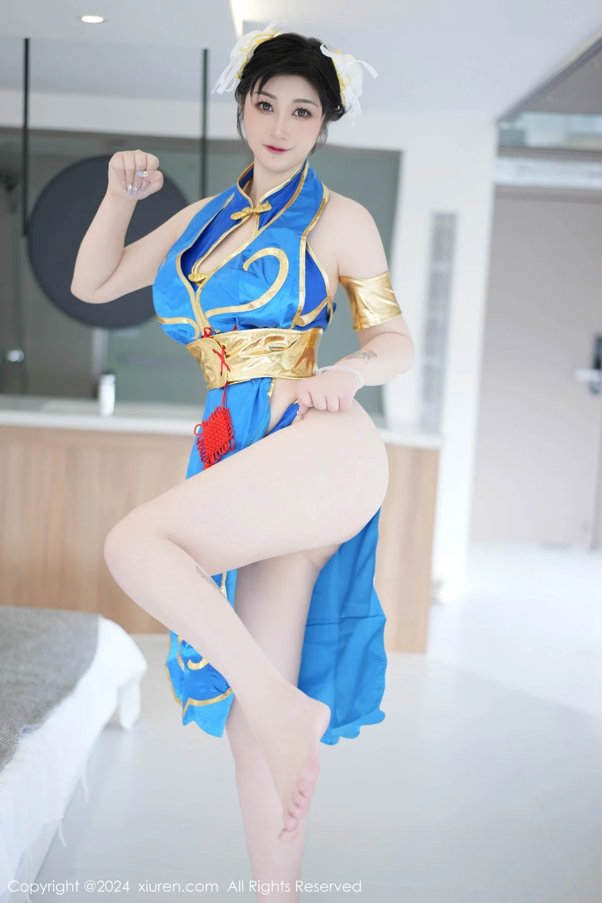 妲己_Toxic性感蓝色造型服饰露蓝色内衣秀丰满身材绝美写真 第 9 张