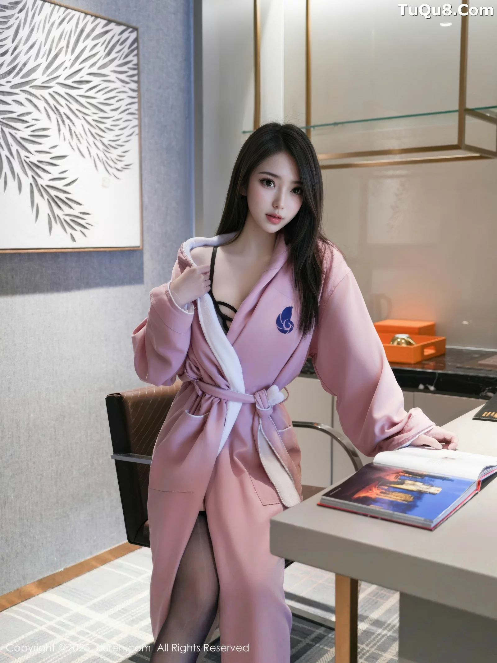 烧烧小桃性感黑色情趣内衣配黑丝吊袜秀曼妙身材绝美写真 第 8 张
