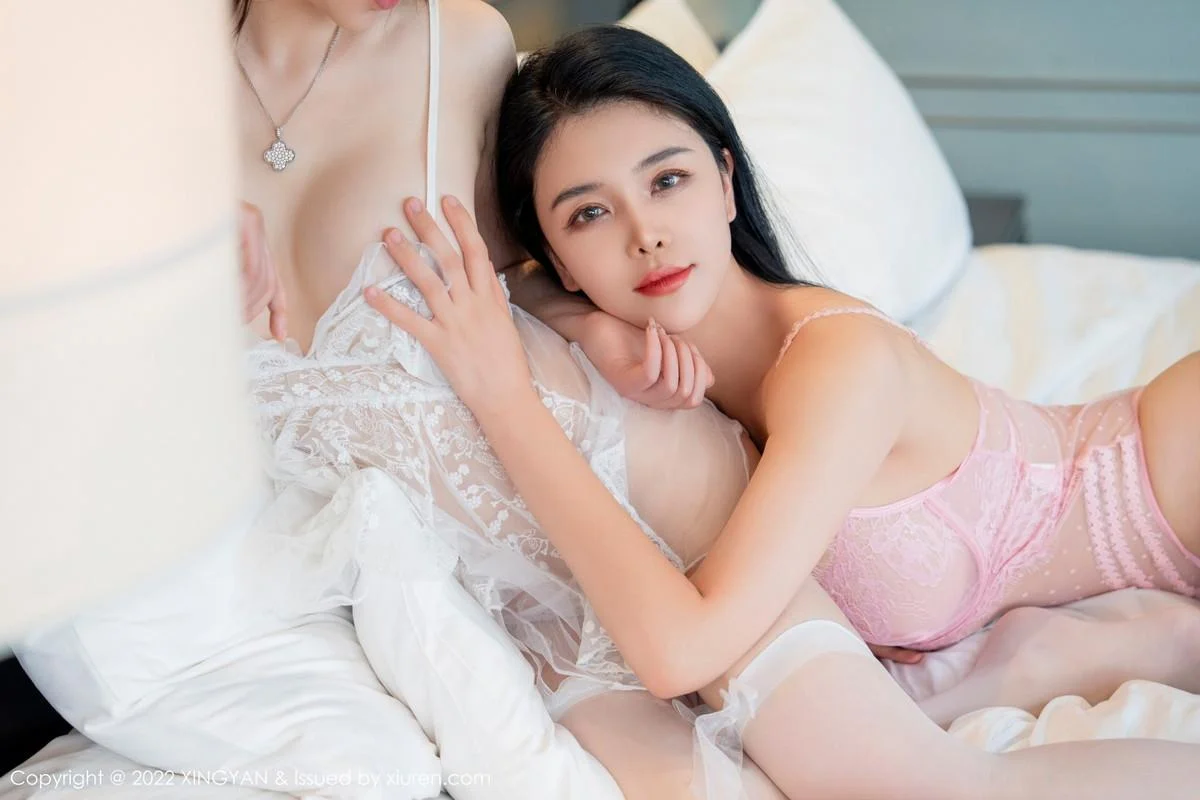 刘钰儿＆李丽莎合辑性感白色+粉色薄透情趣服饰绝美写真 第 37 张