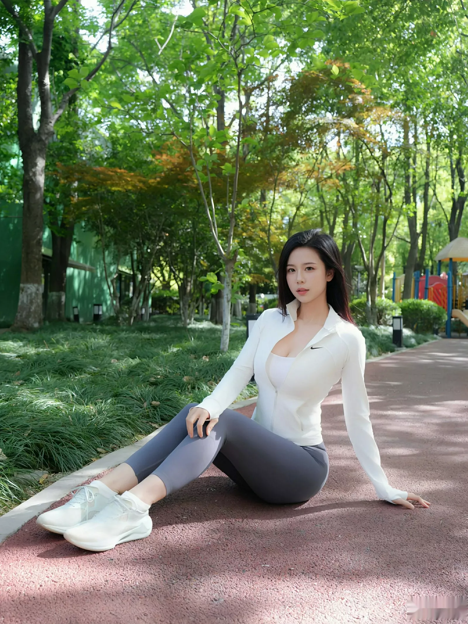 玫瑰我爱你性感白蓝瑜伽运动服紧身秀凹凸身材惹火绝美写真 第 28 张