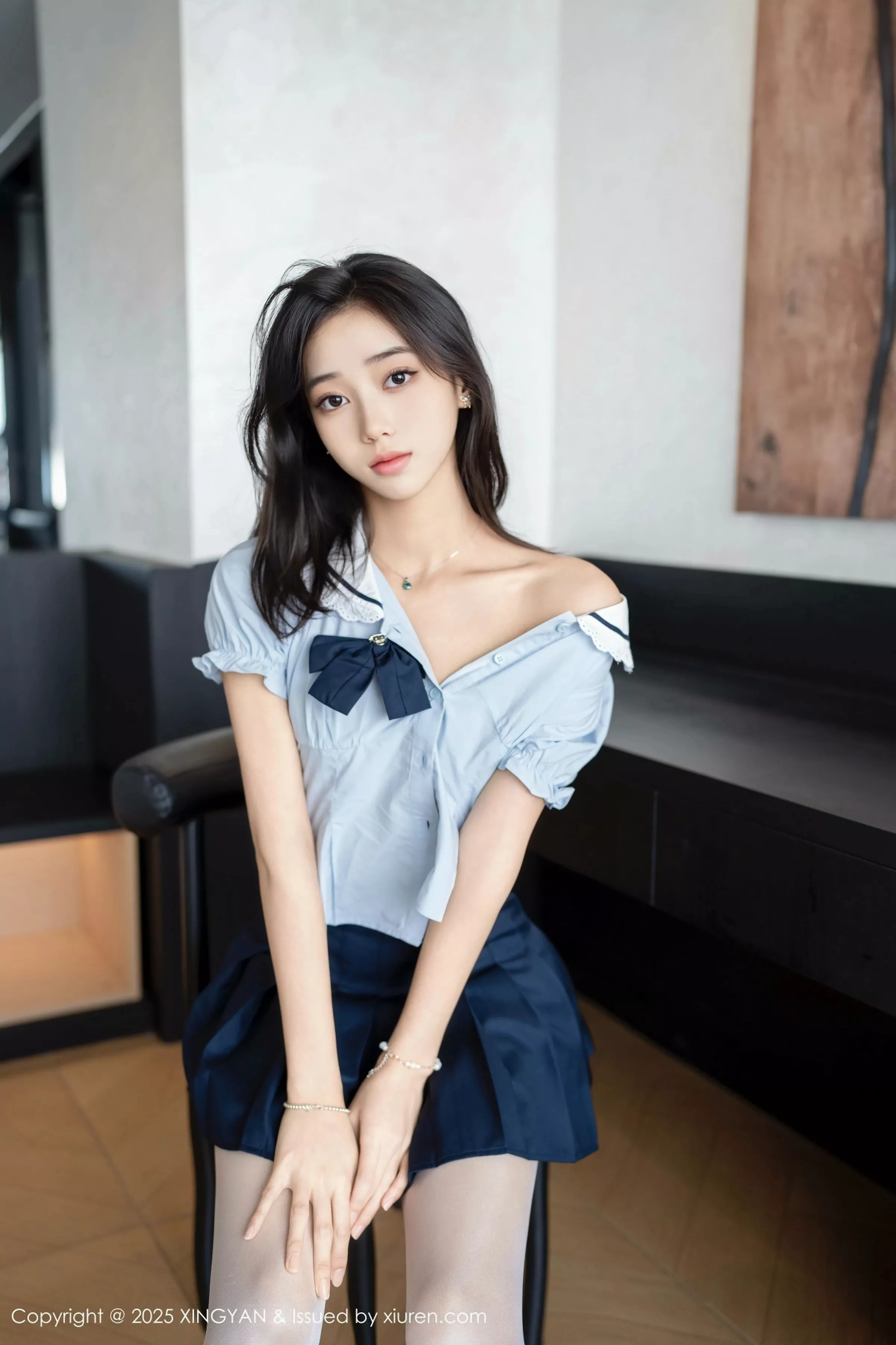 时安安性感深色短裙配超薄无内白丝秀柔美身姿绝美写真 第 12 张