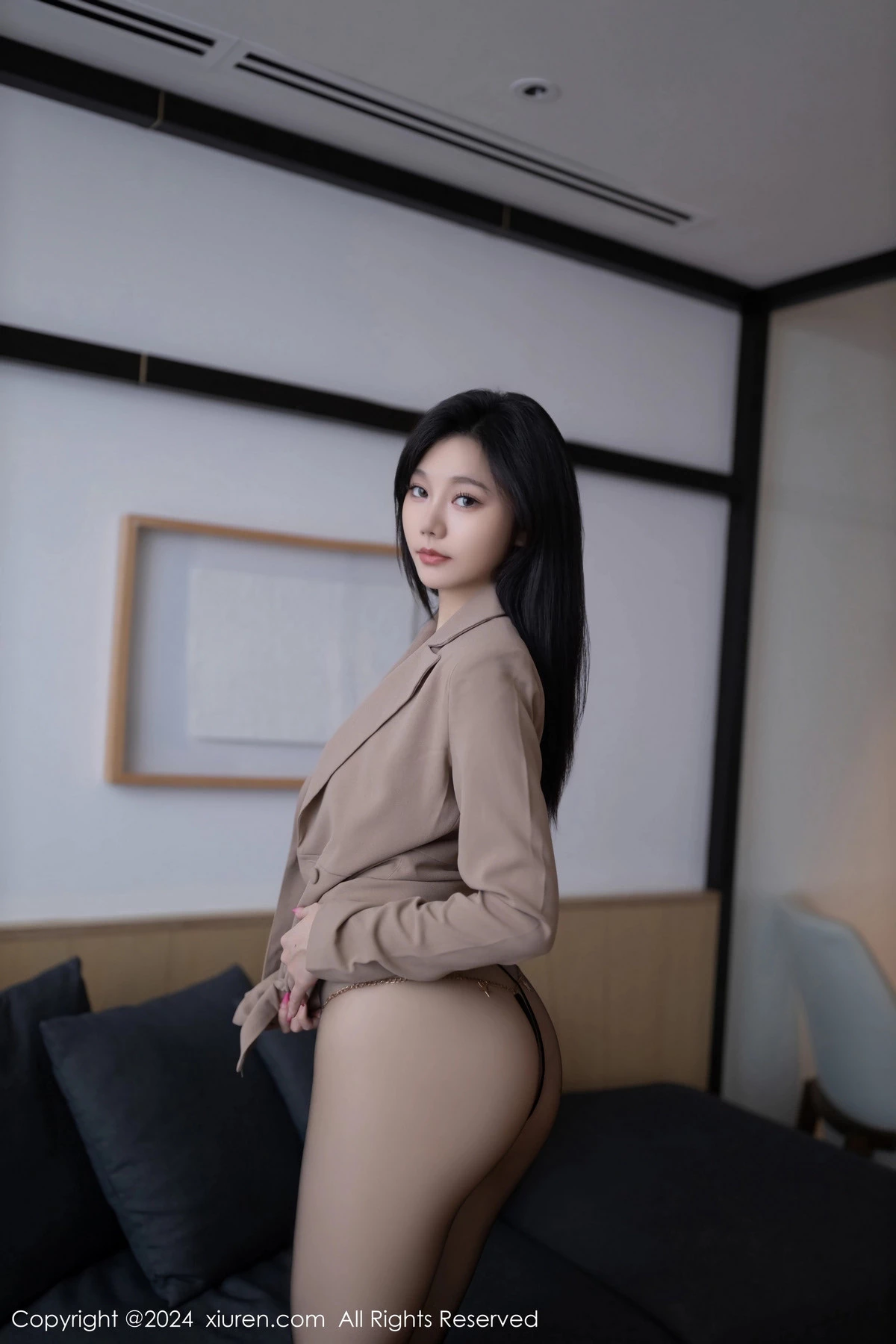 安然anran性感黑色情趣内衣配超薄黑丝秀柔美身段绝美写真 第 9 张