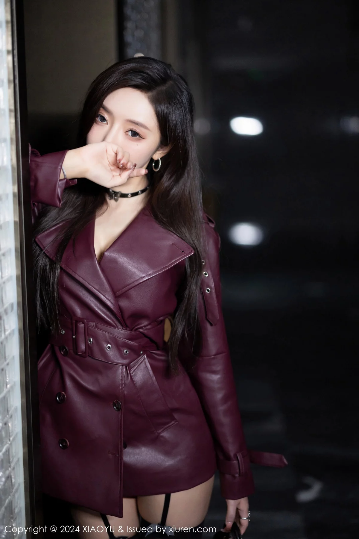 王馨瑶yanni暗红皮衣露黑色蕾丝情趣服秀曼妙身姿绝美写真 第 13 张