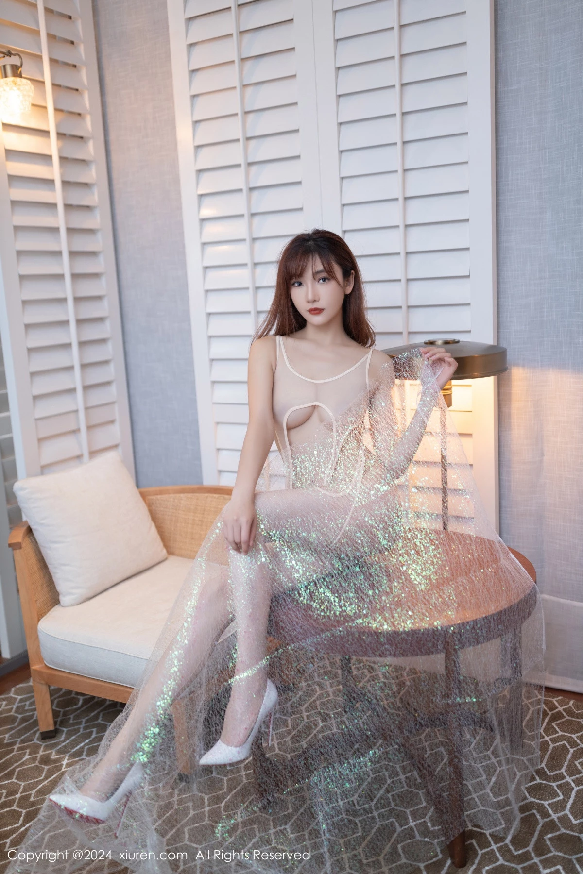 陆萱萱性感轻透薄纱露超薄情趣连体肉丝秀惹火身材绝美写真 第 9 张