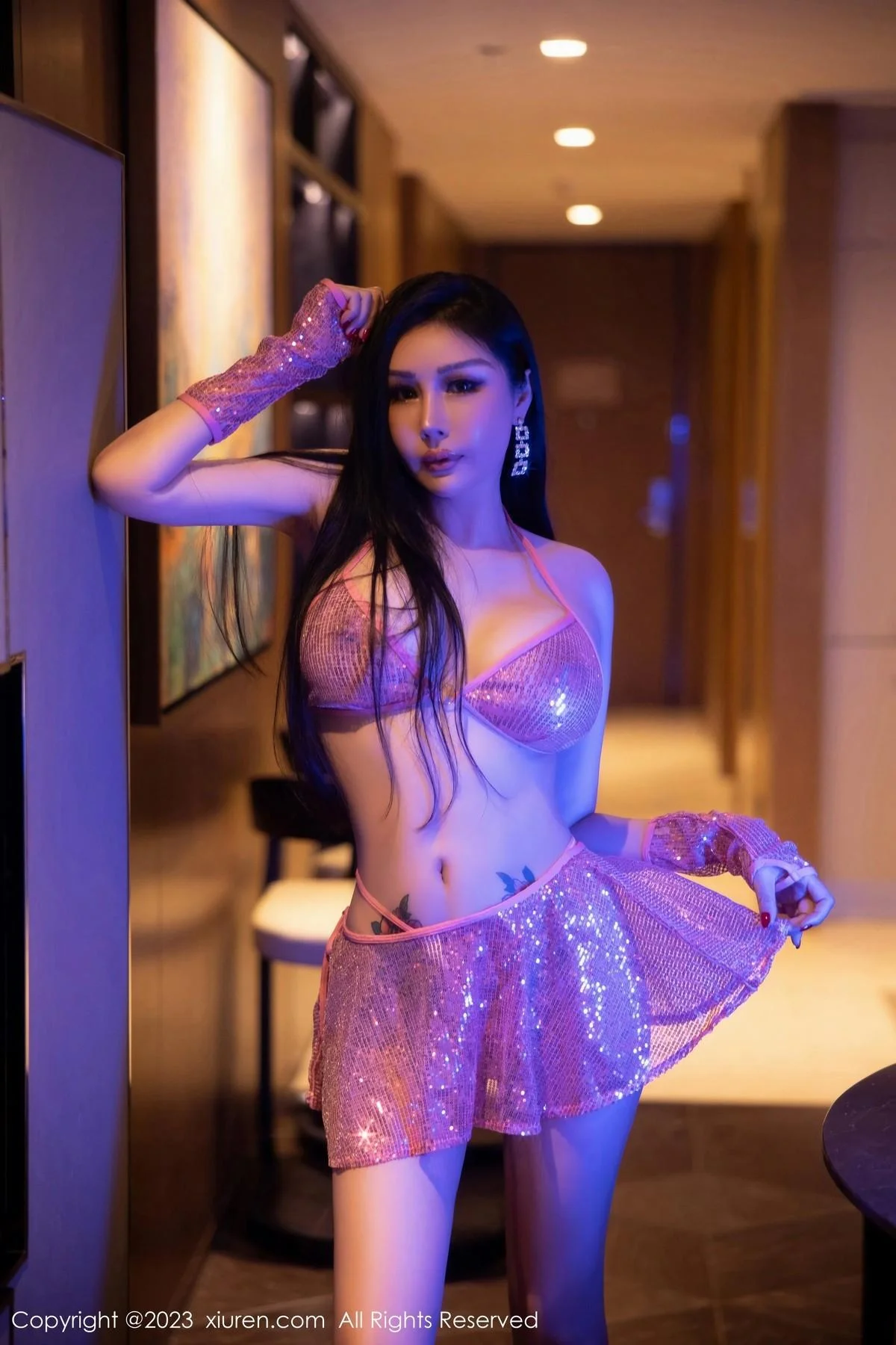 田冰冰私房性感粉色轻透情趣内衣秀丰满妖娆身姿绝美写真 第 4 张