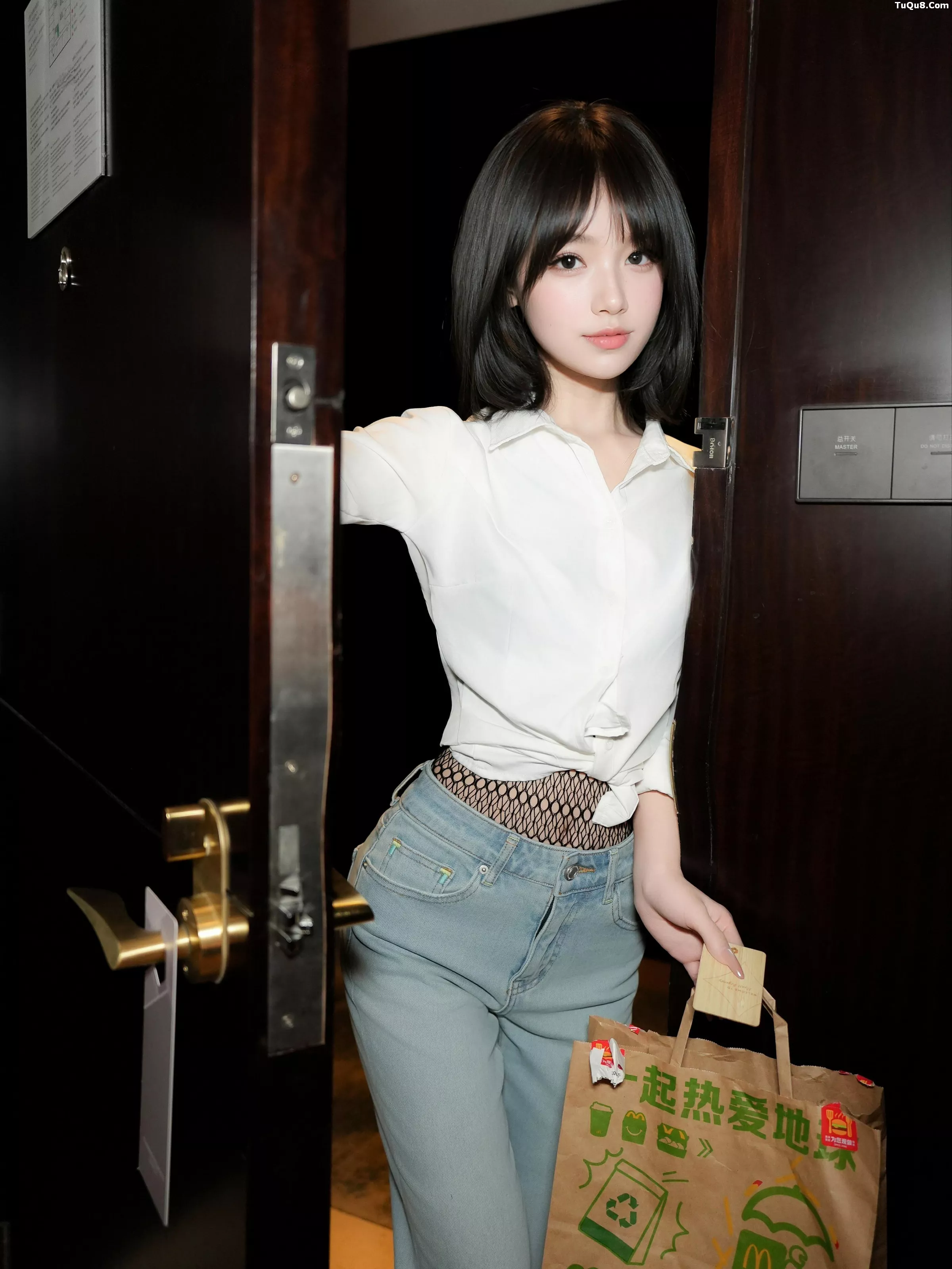 .B003 秀人番外 汁汁 库里丝之黑色蕾丝网袜 主题写真 [] 第 85 张