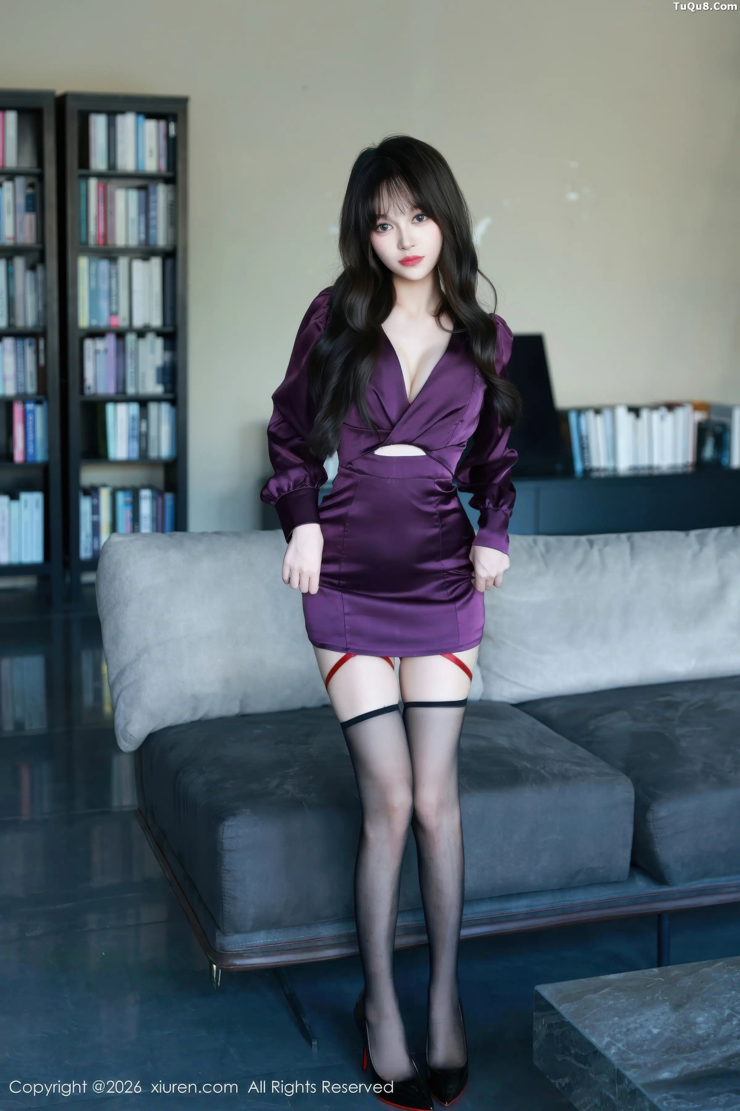 糯咪性感红色蕾丝情趣内衣配黑丝吊袜秀惹火身材绝美写真 第 12 张