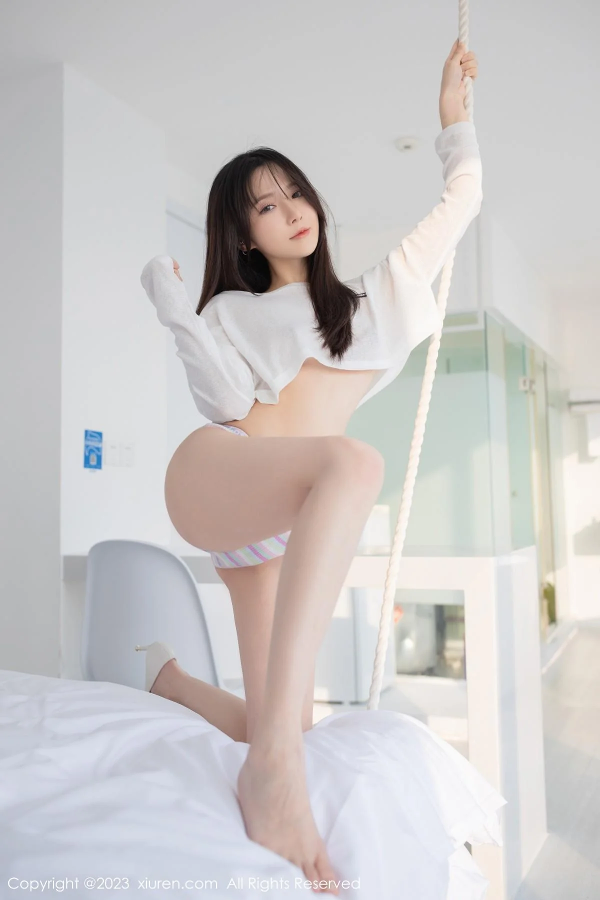 鱼子酱Fish珠三角旅拍性感白色薄透衣秀完美身材绝美写真 第 19 张