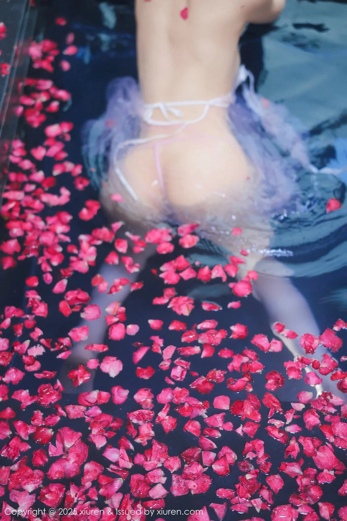 桃妖夭浴池场景性感白色薄纱服饰花瓣浴秀惹火身材绝美写真 第 76 张