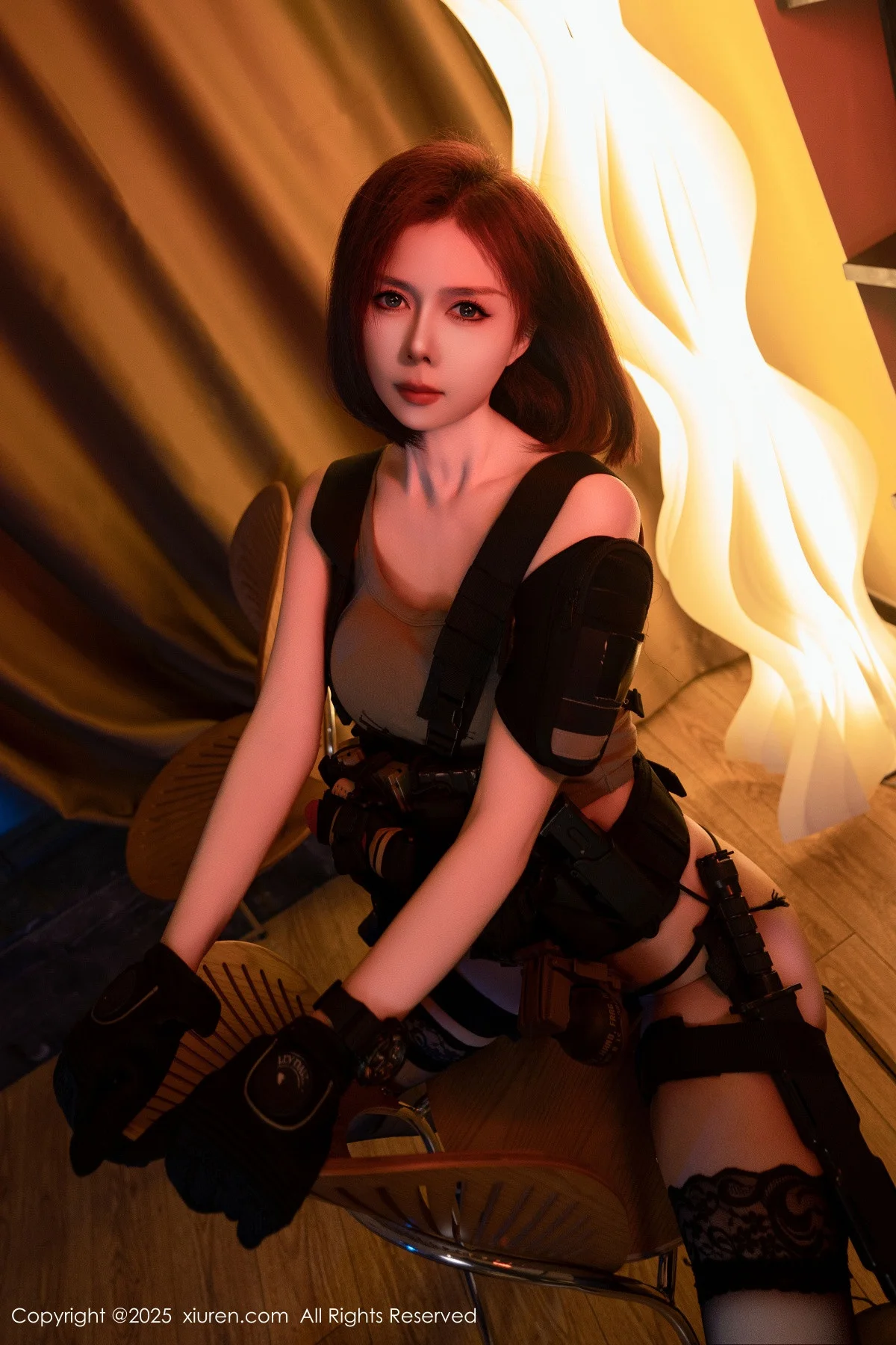 白芷yy性感美女战士装扮黑色内衣配黑丝袜秀曼妙身姿绝美写真 第 21 张