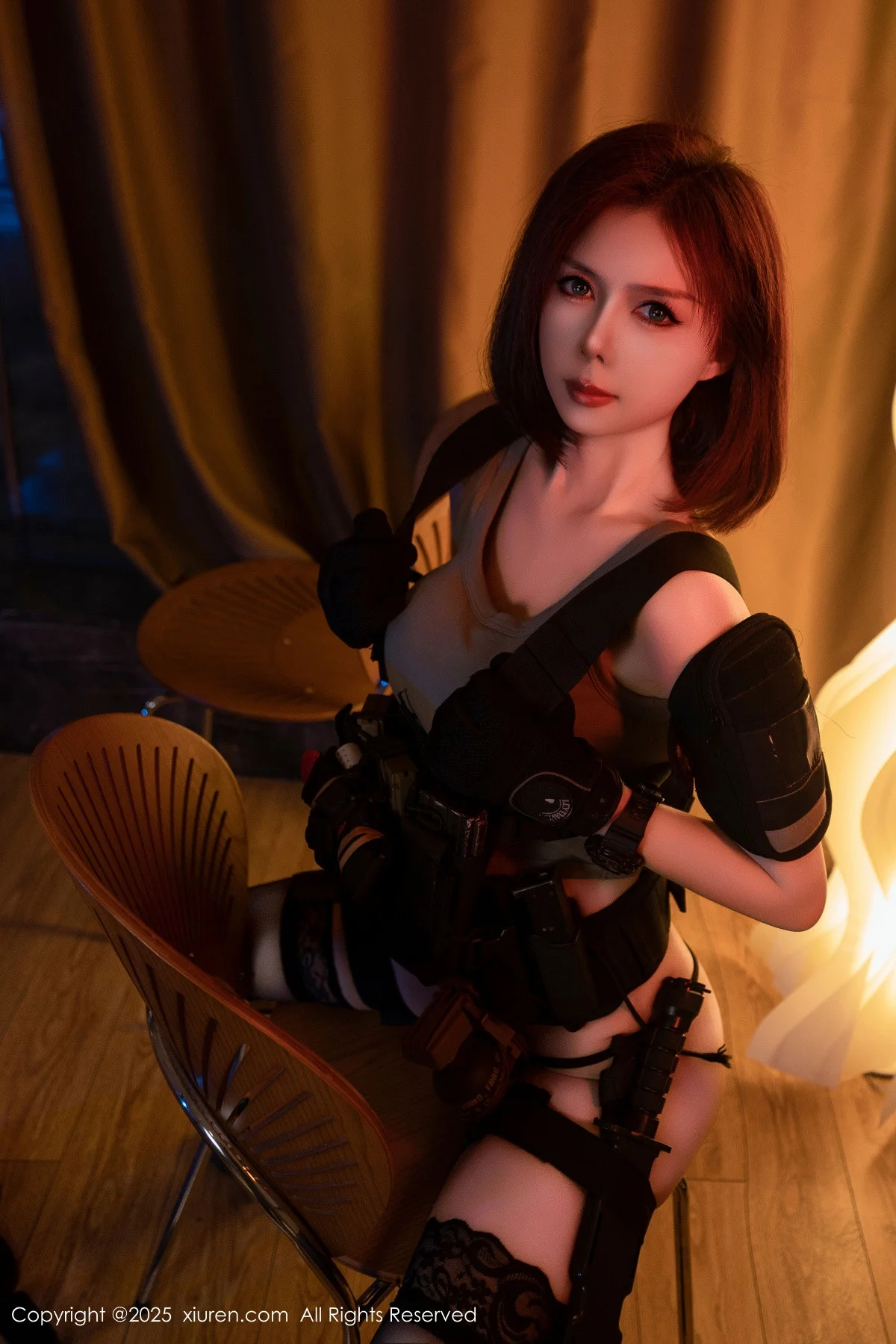 白芷yy性感美女战士装扮黑色内衣配黑丝袜秀曼妙身姿绝美写真 第 23 张