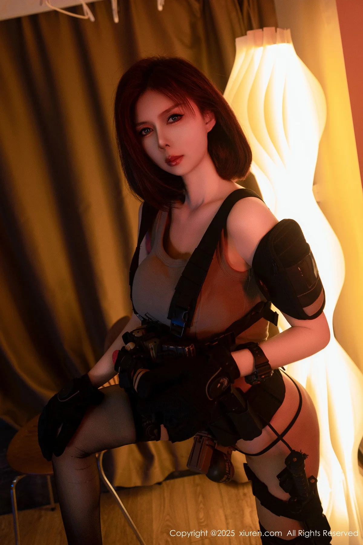 白芷yy性感美女战士装扮黑色内衣配黑丝袜秀曼妙身姿绝美写真 第 25 张