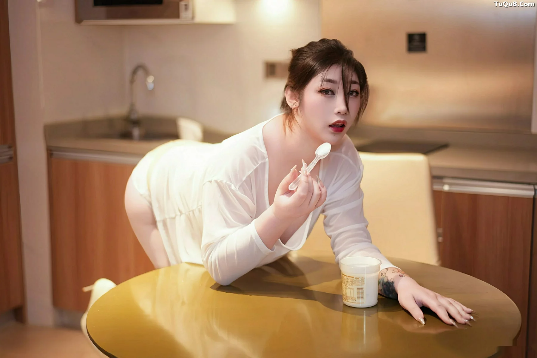 妲己_Toxic性感白色薄纱露白色情趣内衣秀丰满身材绝美写真 第 24 张