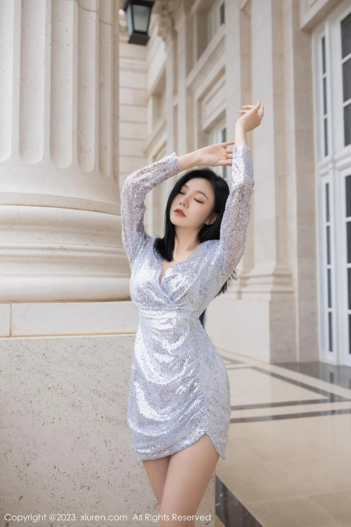 安然anran脱银灰色连衣短裙露性感内衣秀完美身材绝美写真 第 2 张
