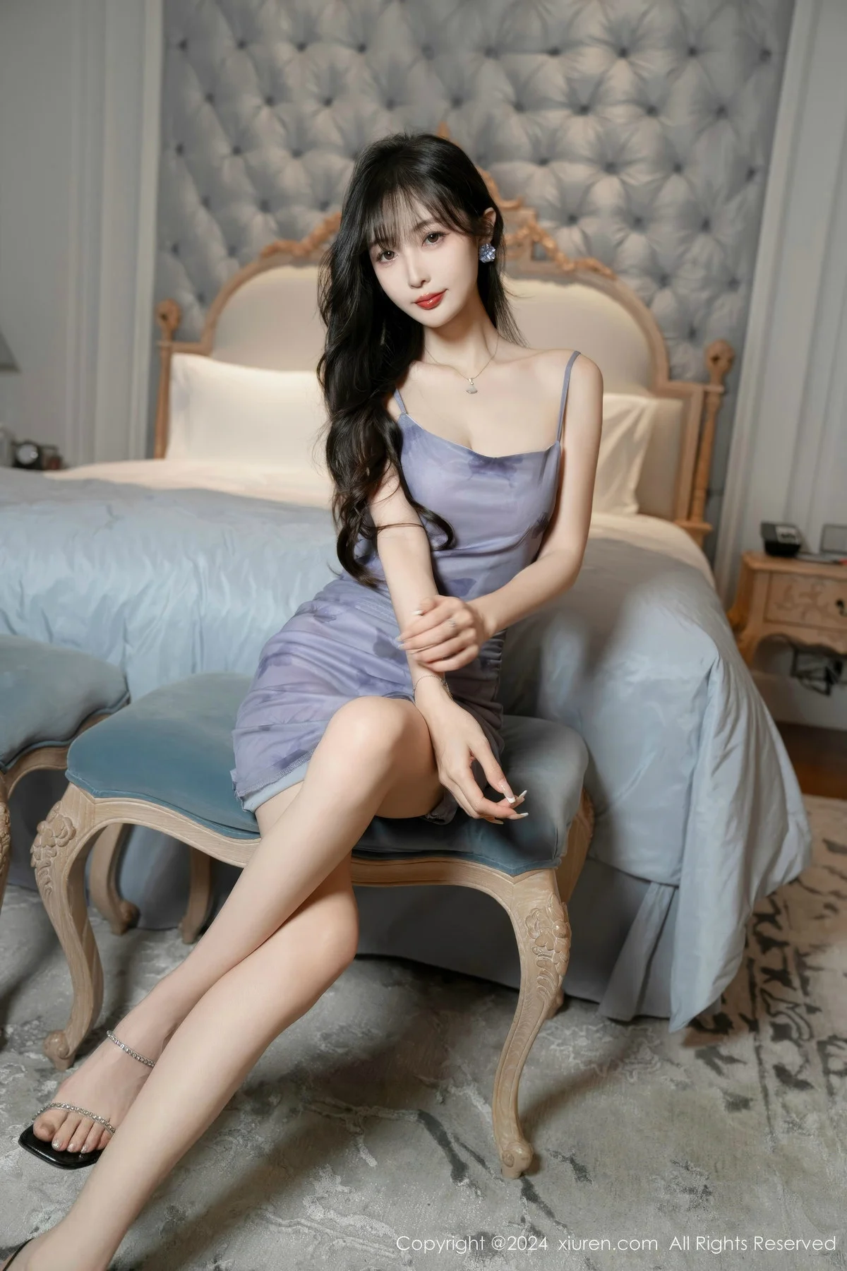 林星阑性感黑色连衣短裙+黑色高叉连体衣配黑丝袜绝美写真 第 19 张