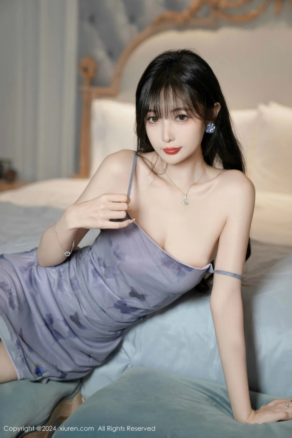 林星阑性感黑色连衣短裙+黑色高叉连体衣配黑丝袜绝美写真 第 43 张