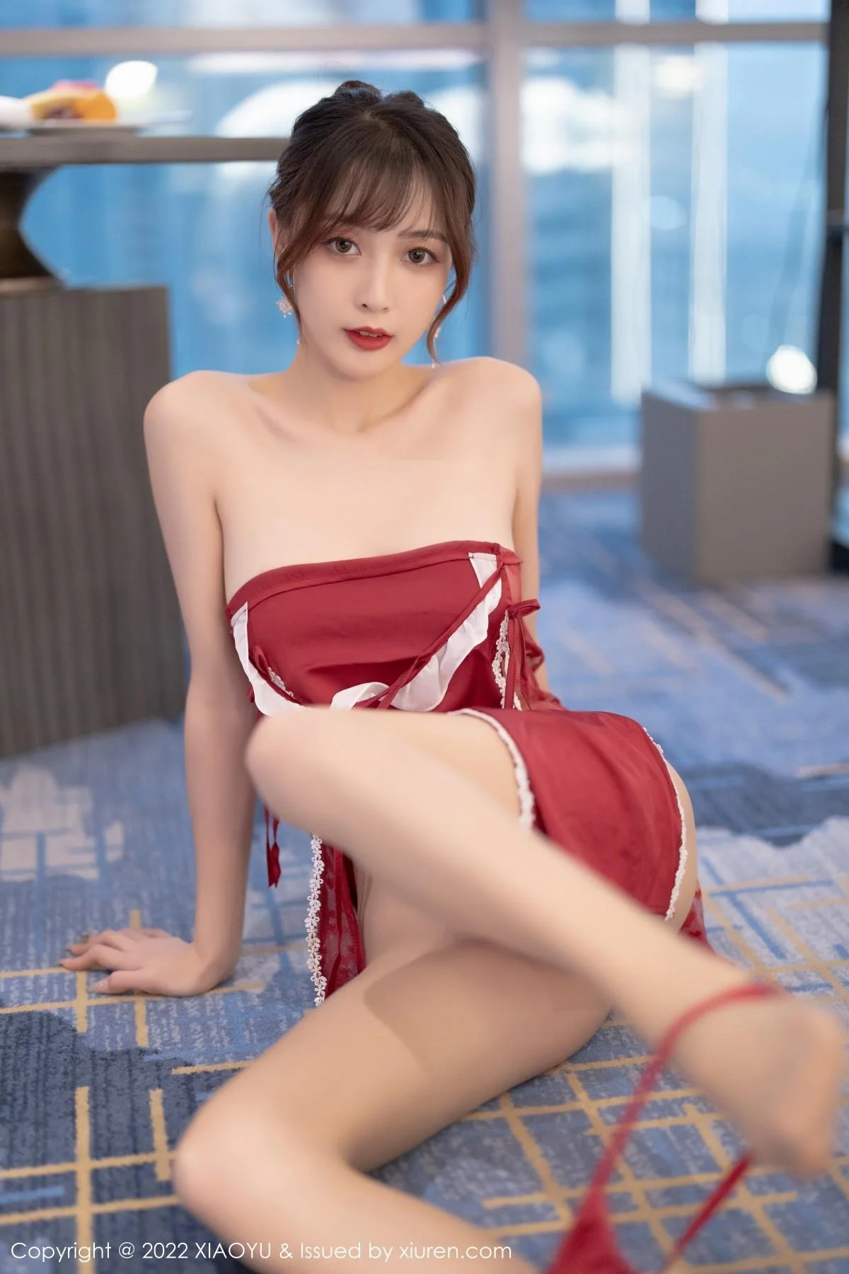 林星阑性感红色露肩服饰配无内肉丝秀完美身材绝美写真 第 146 张