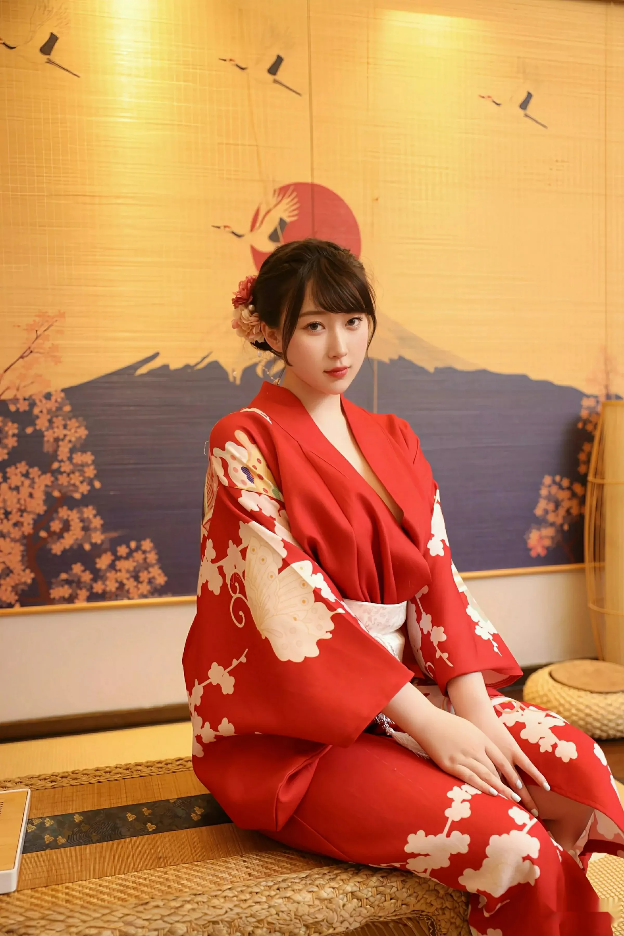 李沁恩lrene性感日系风红色服饰半脱秀丰腴身材惹火绝美写真 第 20 张