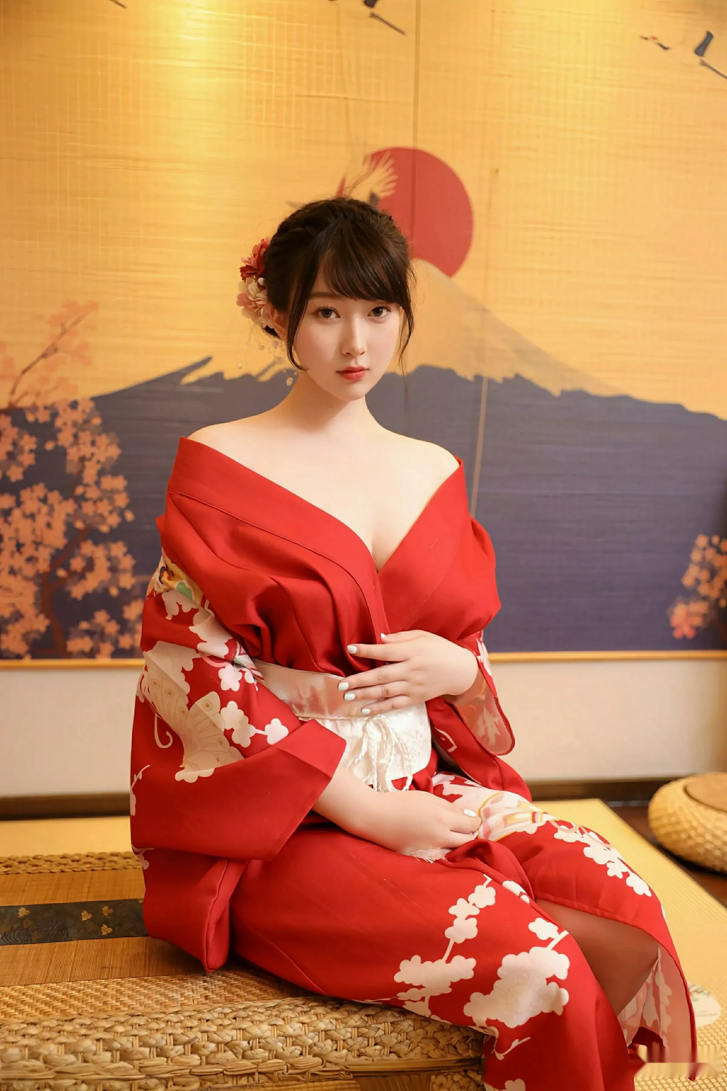 李沁恩lrene性感日系风红色服饰半脱秀丰腴身材惹火绝美写真 第 35 张
