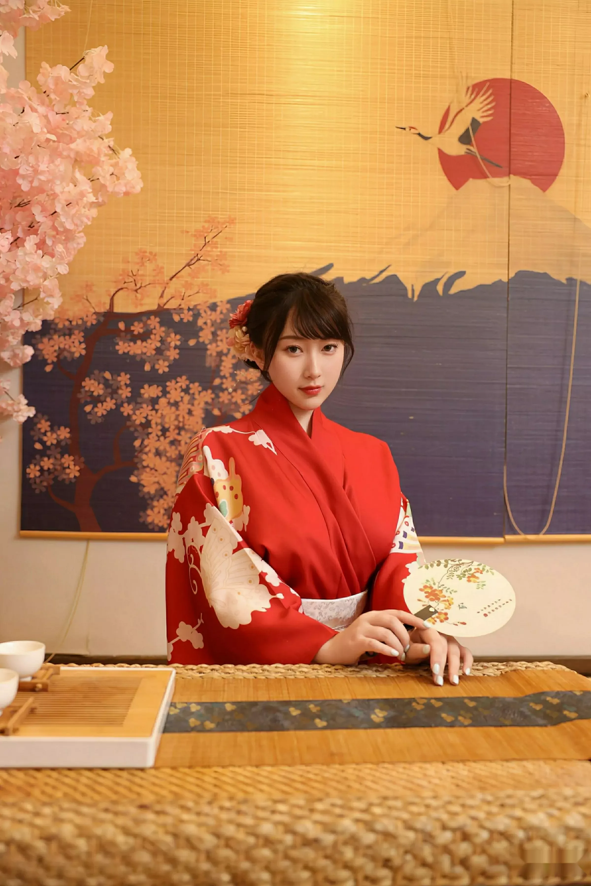 李沁恩lrene性感日系风红色服饰半脱秀丰腴身材惹火绝美写真 第 51 张