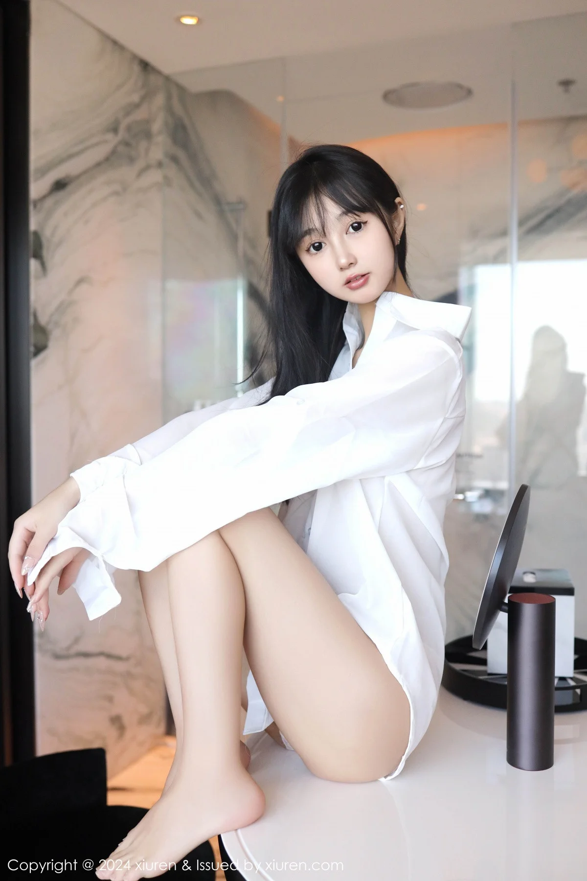 林好好私房浴室性感白色衬衣半脱秀曼妙身姿绝美写真 第 21 张