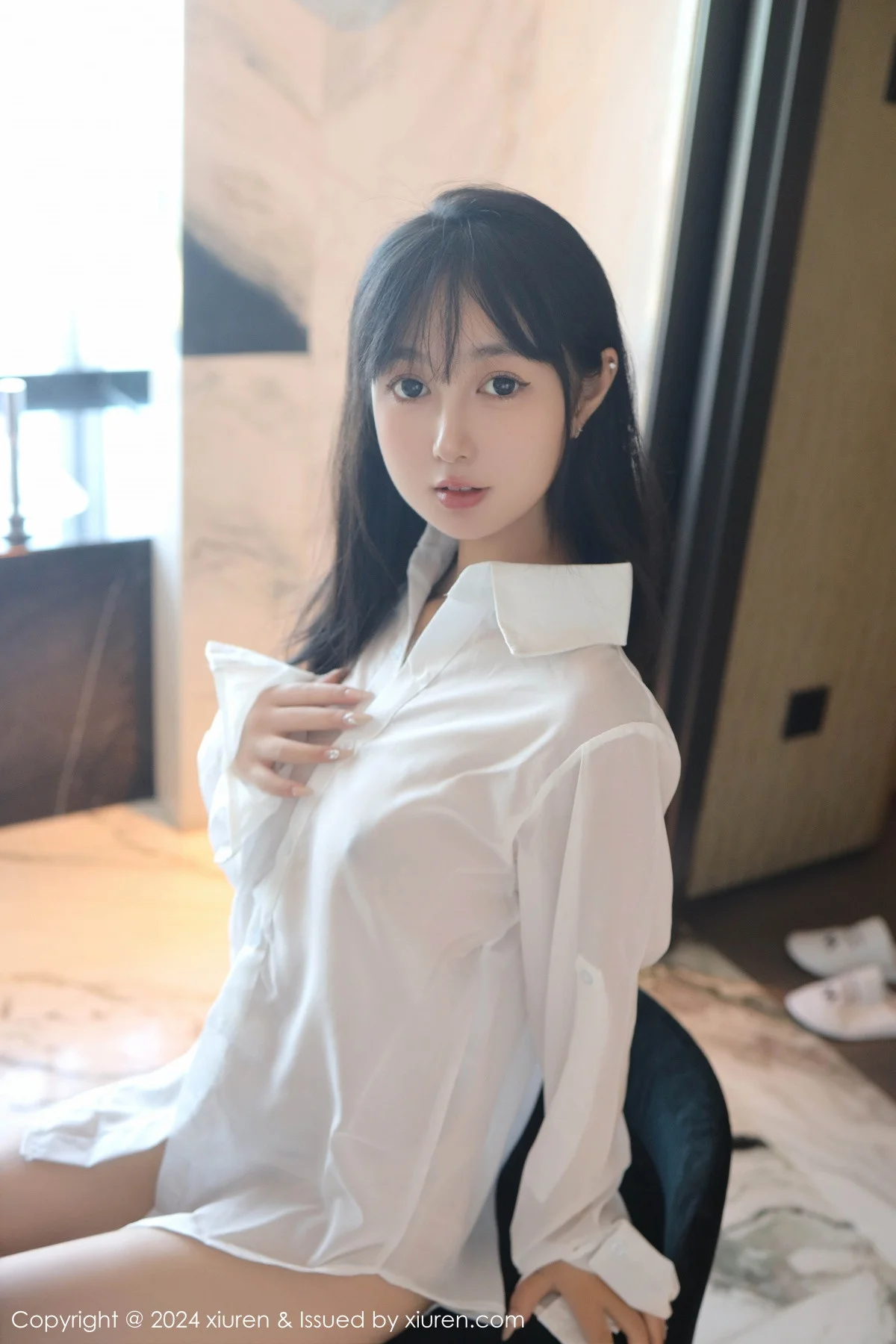林好好私房浴室性感白色衬衣半脱秀曼妙身姿绝美写真 第 63 张
