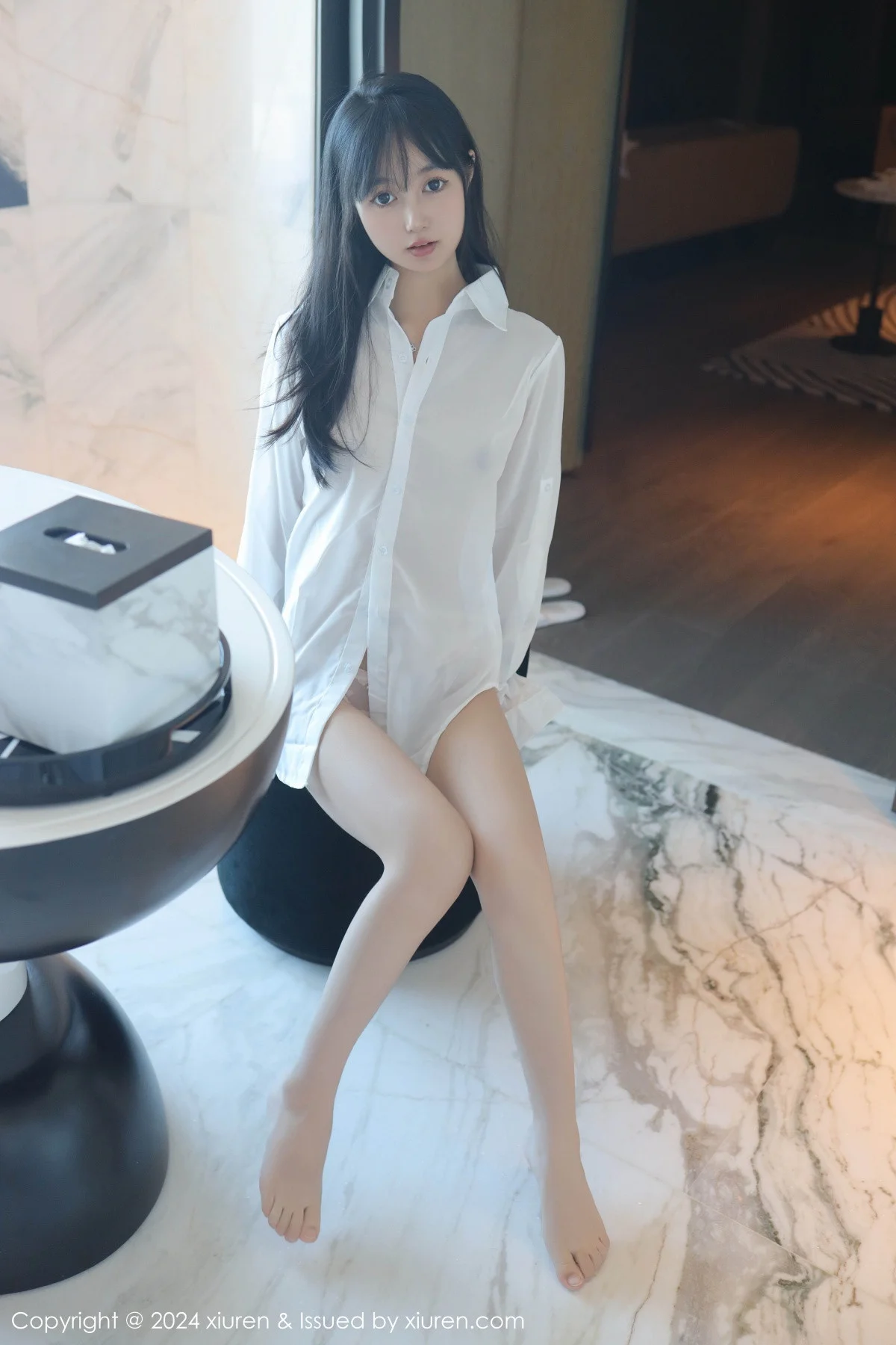 林好好私房浴室性感白色衬衣半脱秀曼妙身姿绝美写真 第 7 张