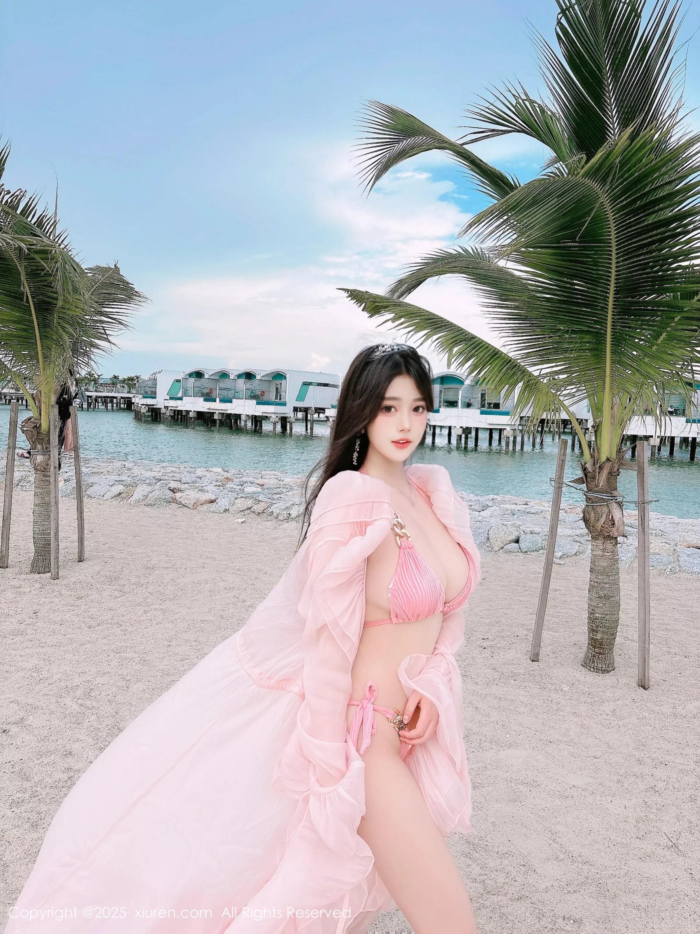 蛋蛋宝性感粉色薄纱服饰露粉色比基尼秀丰腴身材绝美写真 第 132 张