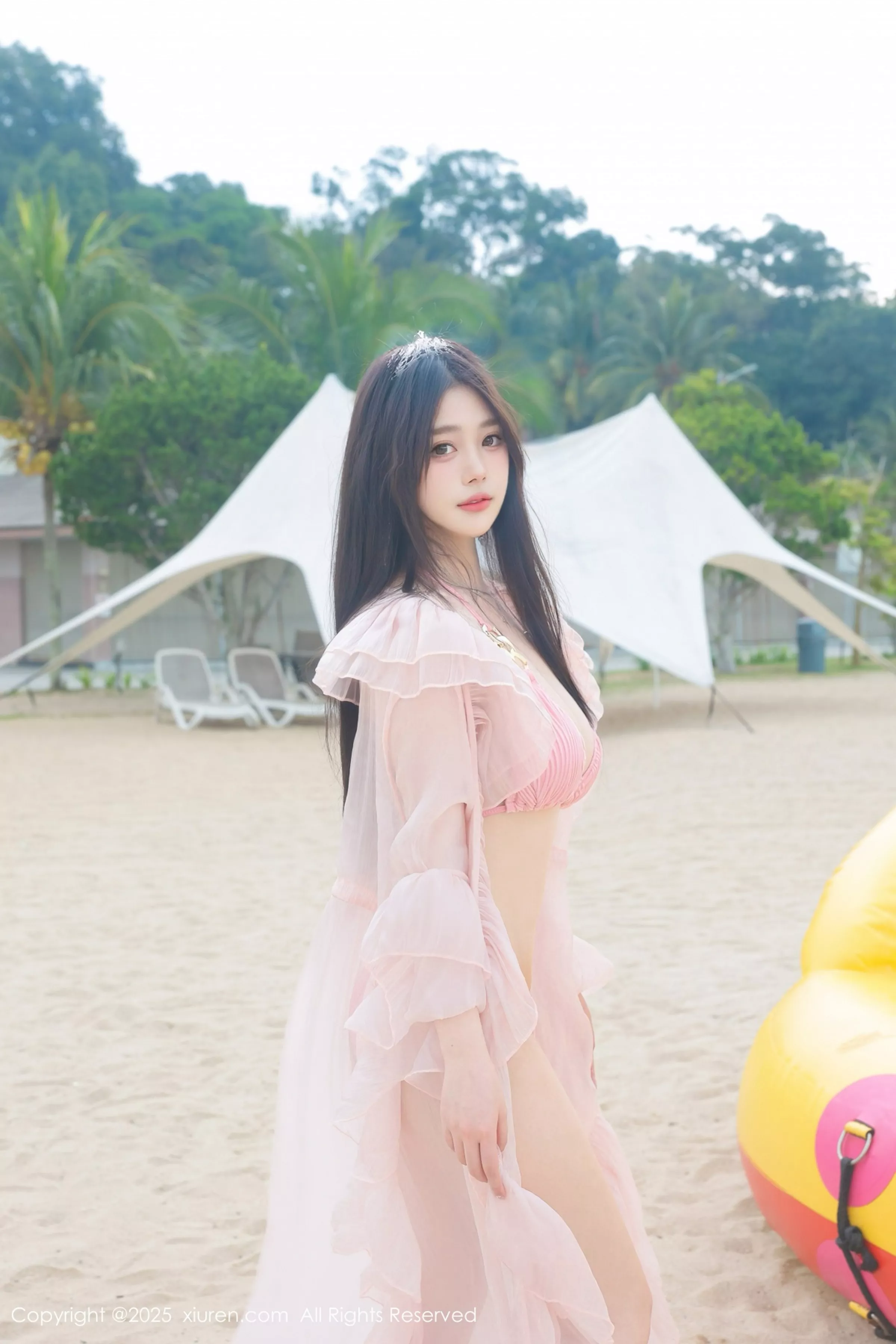 蛋蛋宝性感粉色薄纱服饰露粉色比基尼秀丰腴身材绝美写真 第 27 张