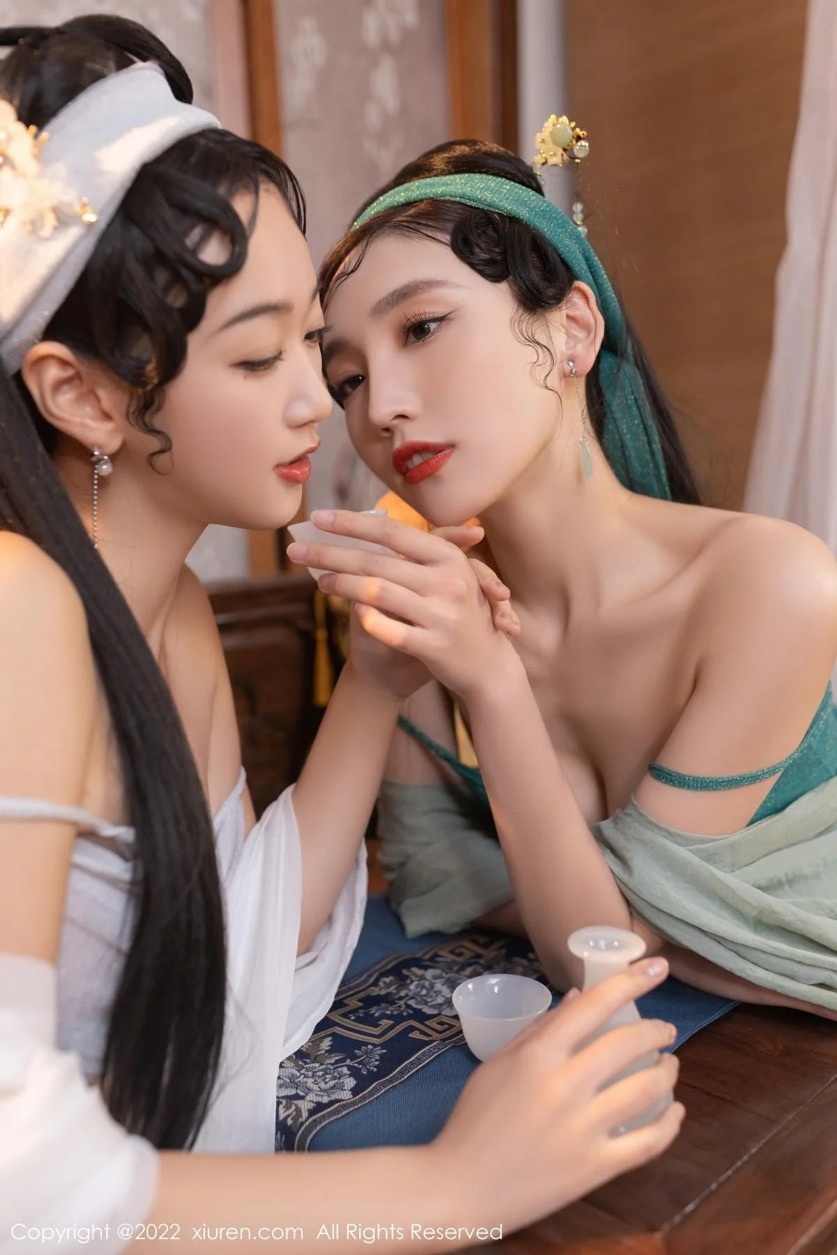 唐安琪＆陆萱萱古装合拍主题性感内衣配无内肉丝绝美写真 第 49 张